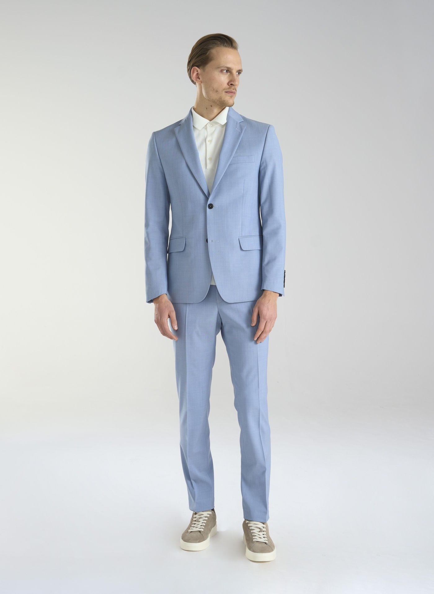 Błękitna męska marynarka garniturowa - Pako Lorente