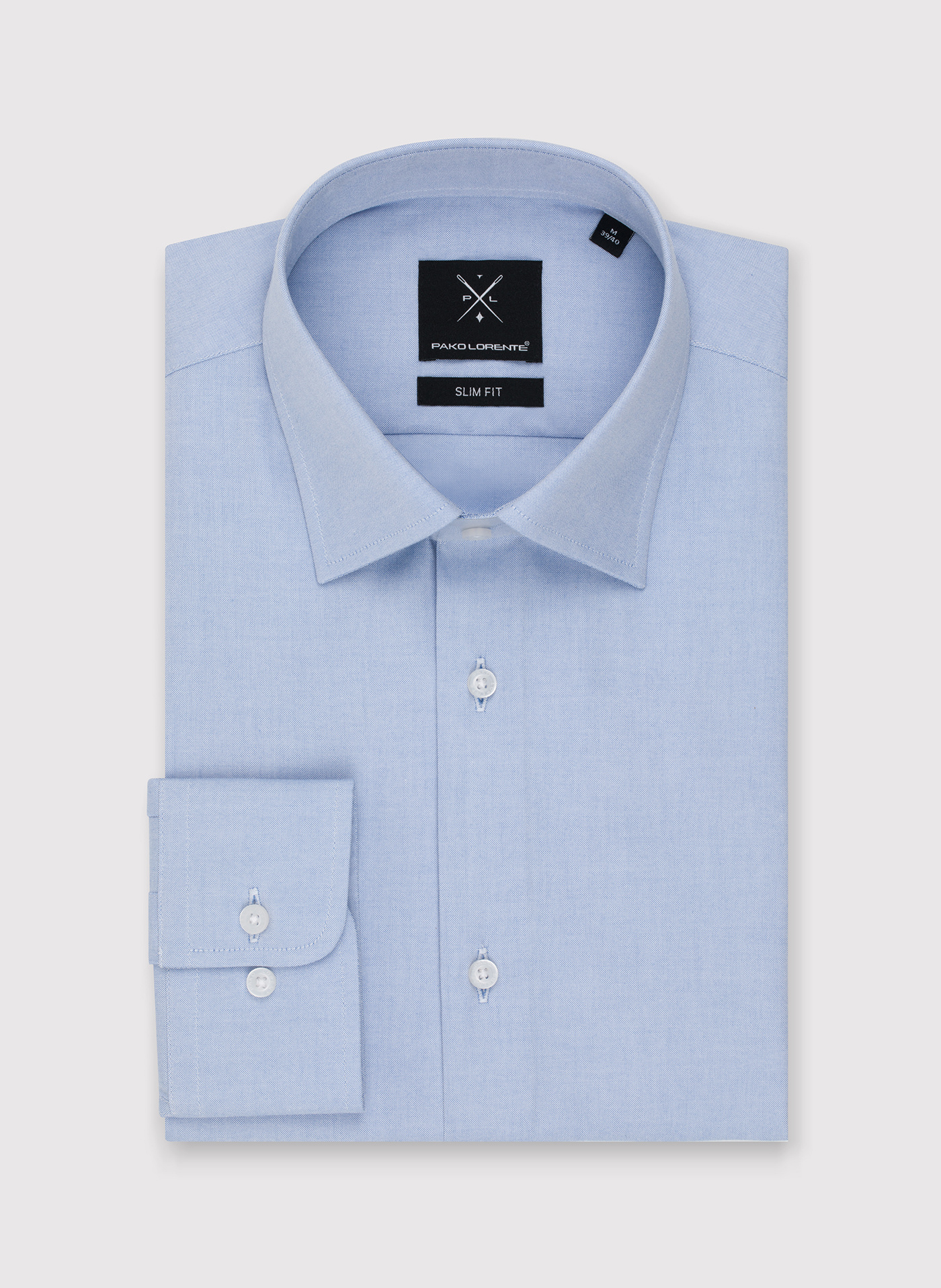 Gładka koszula męska w kolorze niebieskim - Pako Lorente