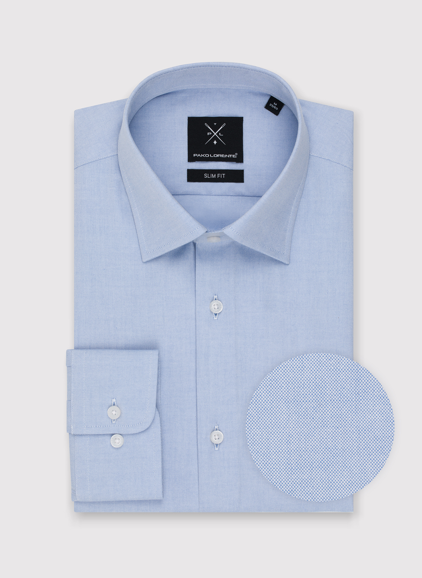 Gładka koszula męska w kolorze niebieskim - Pako Lorente