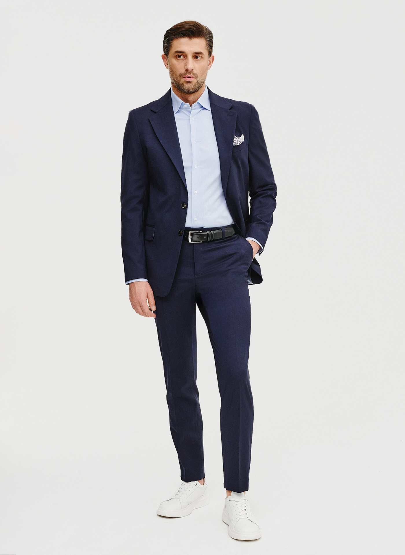 Gładka koszula męska w kolorze niebieskim - Pako Lorente