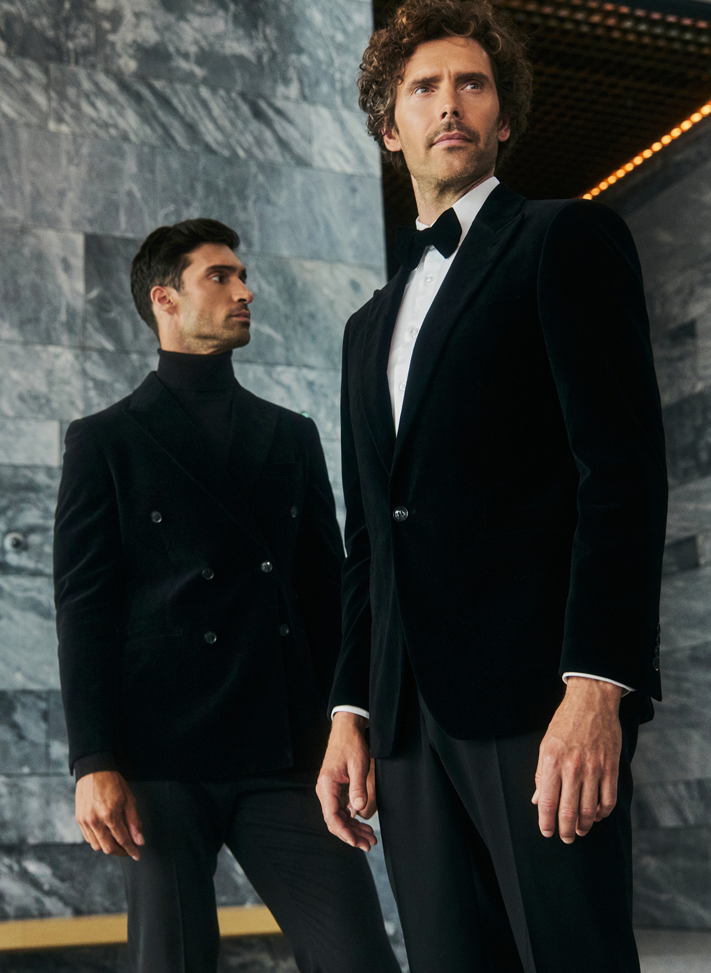 Czarna dwurzędowa marynarka męska - Pako Lorente