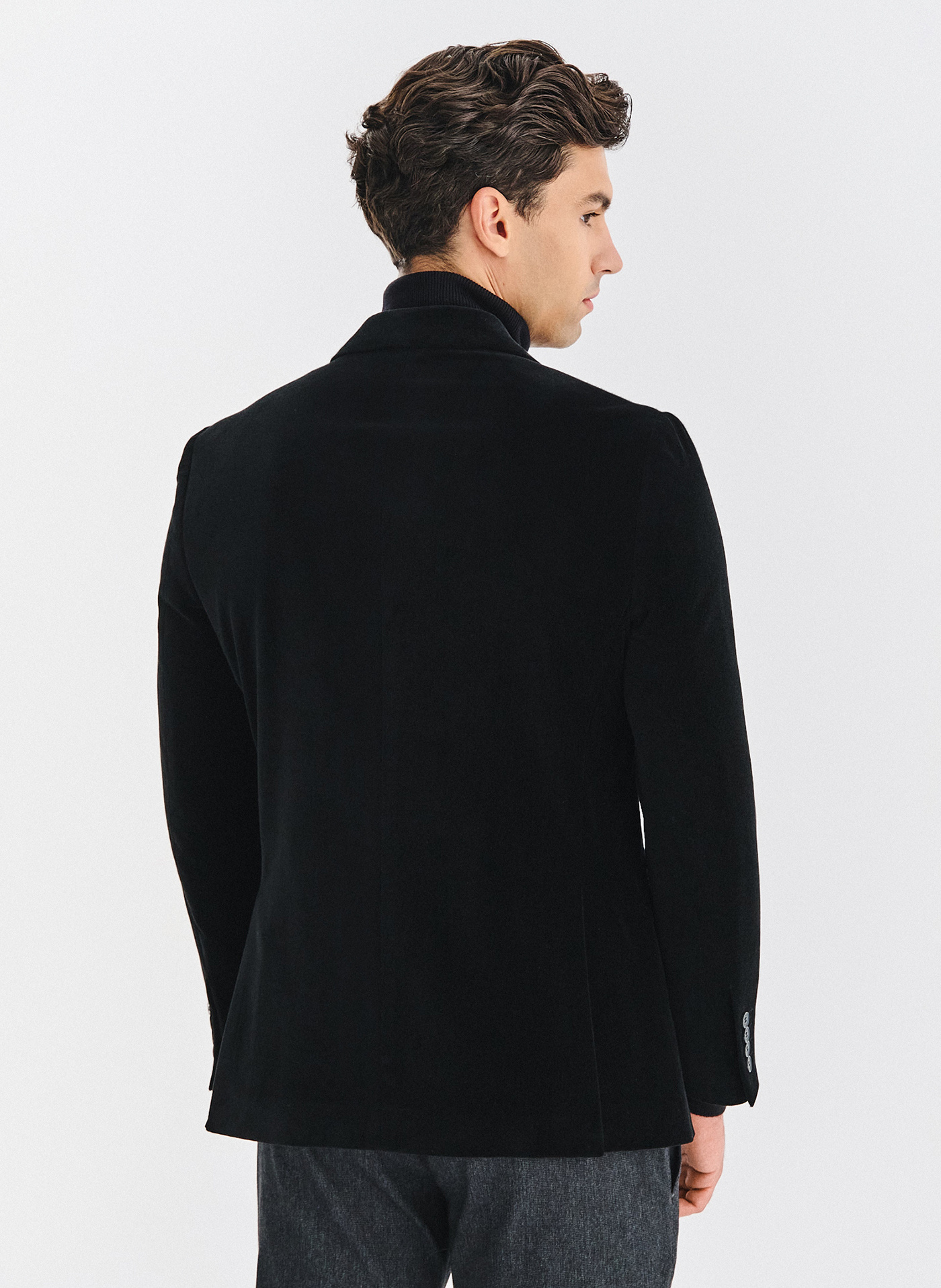 Czarna dwurzędowa marynarka męska - Pako Lorente