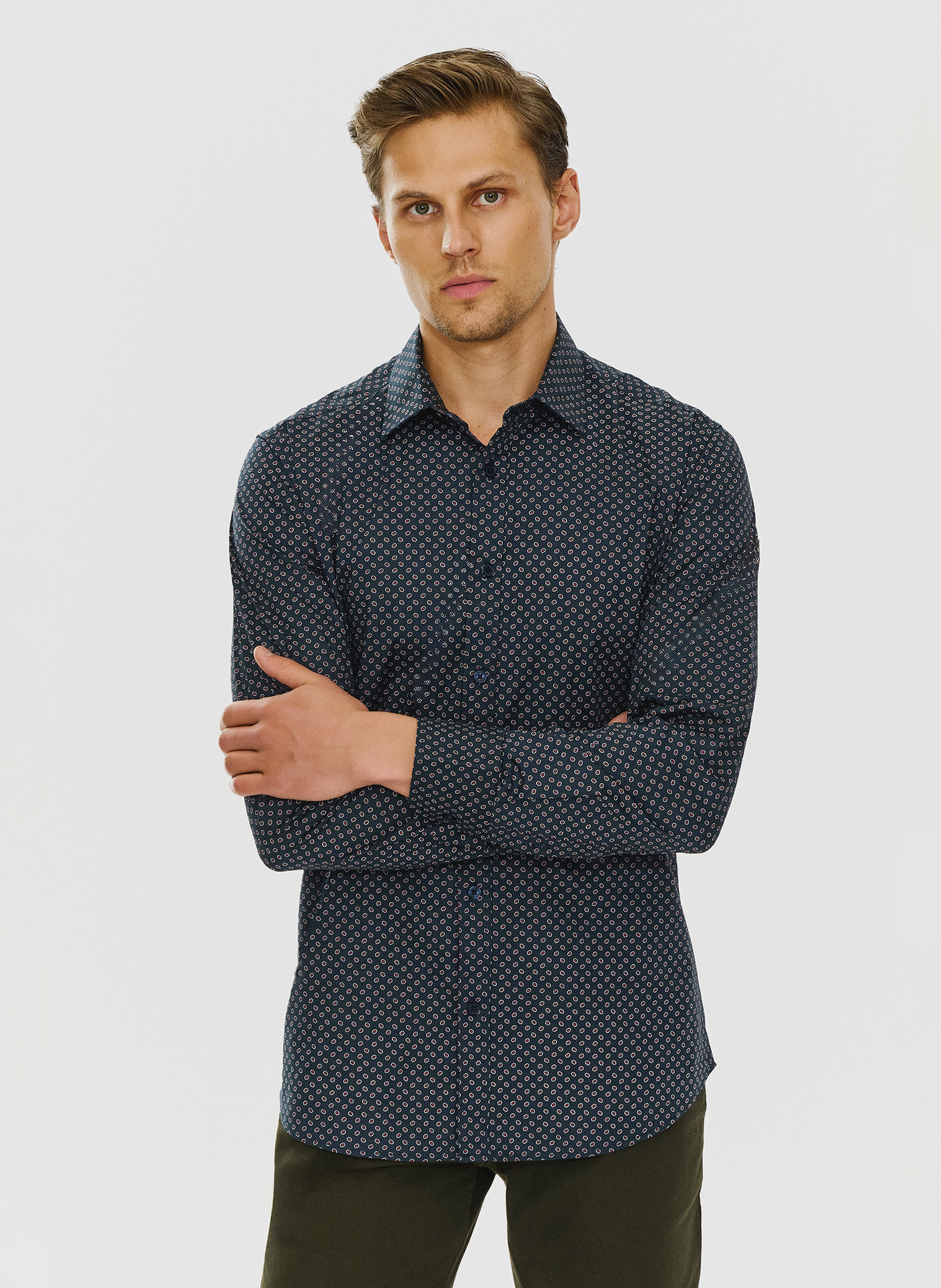 Koszula w kolorze granatowym w mikrowzór P24SF-1X-028-G-S - Pako Lorente - Pako Lorente