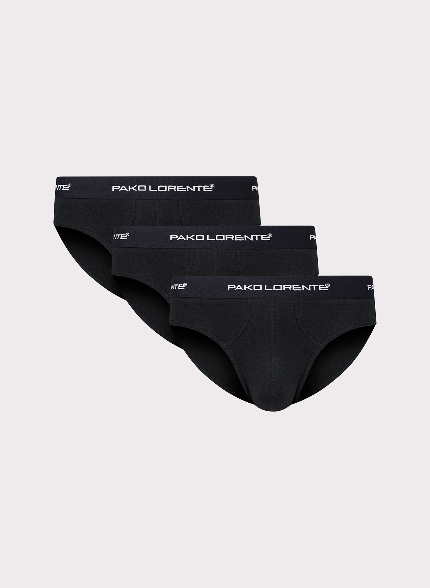 Zestaw 3 par czarnych slipów męskich - Pako Lorente
