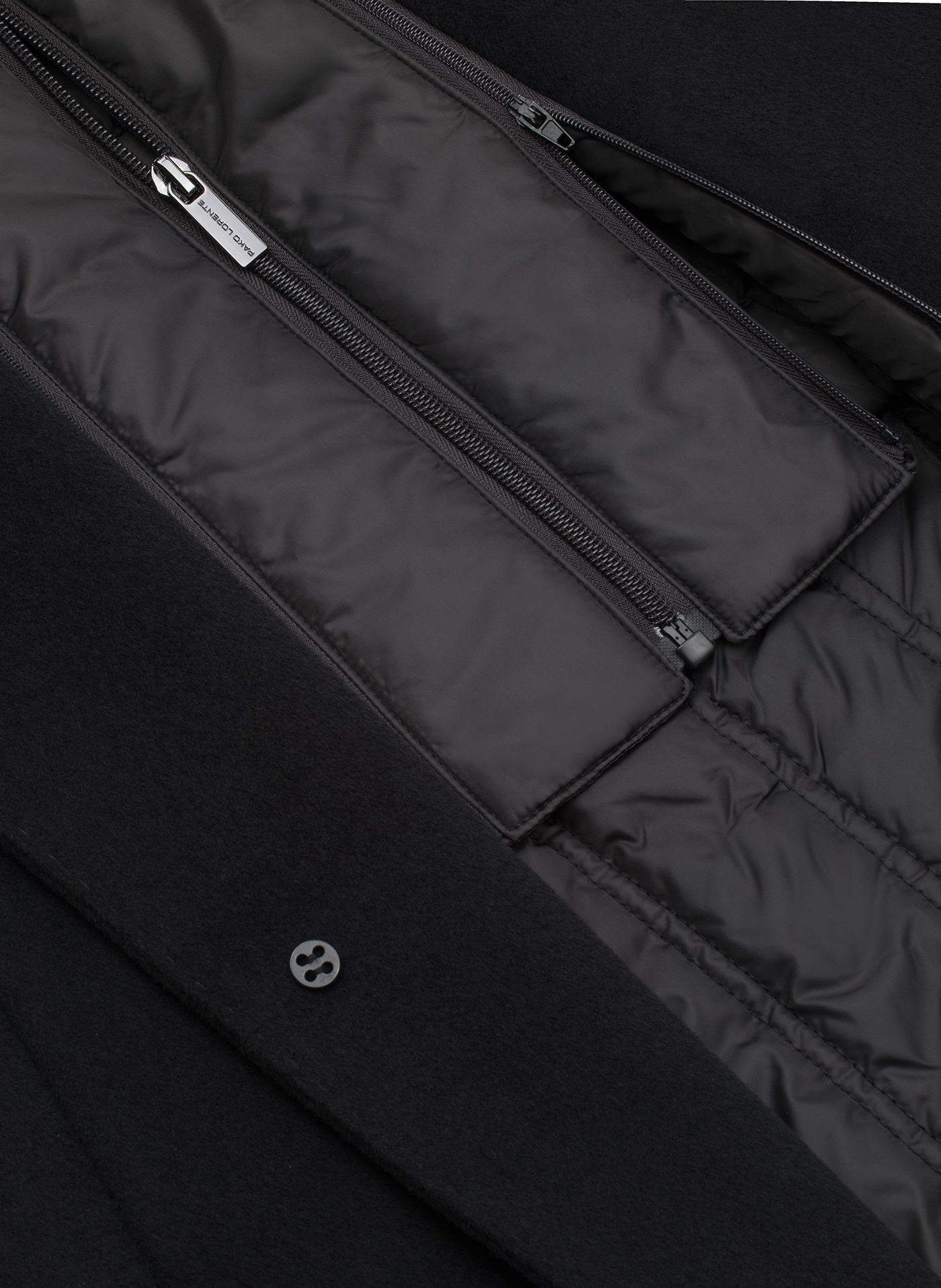 Czarny płaszcz męski z wełną - Pako Lorente