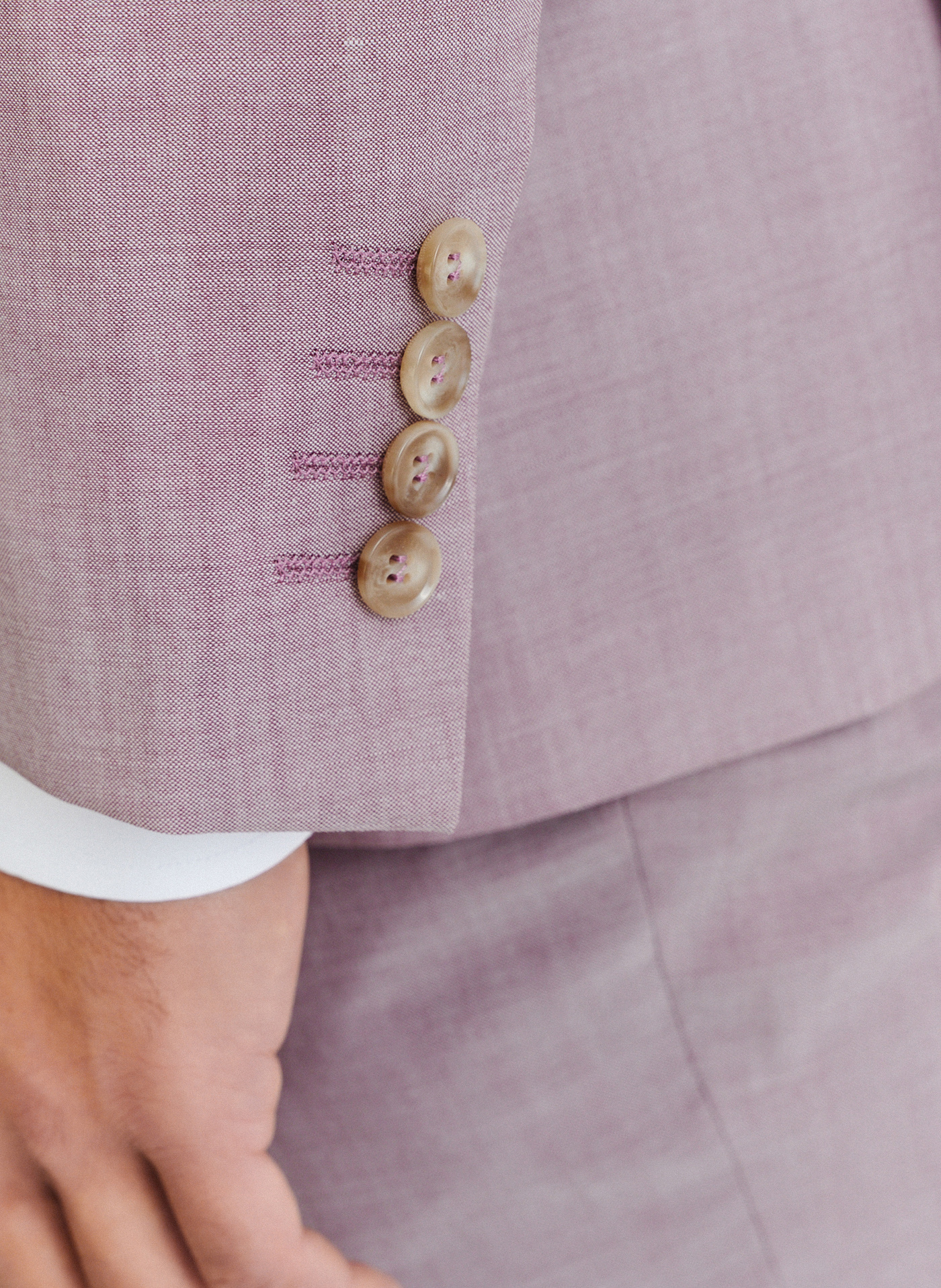 Gładka różowa marynarka garniturowa męska - Pako Lorente