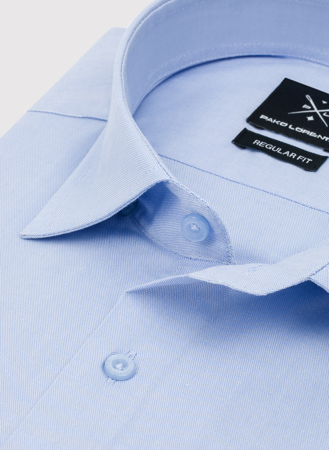 Gładka elegancka błękitna koszula męska - Pako Lorente