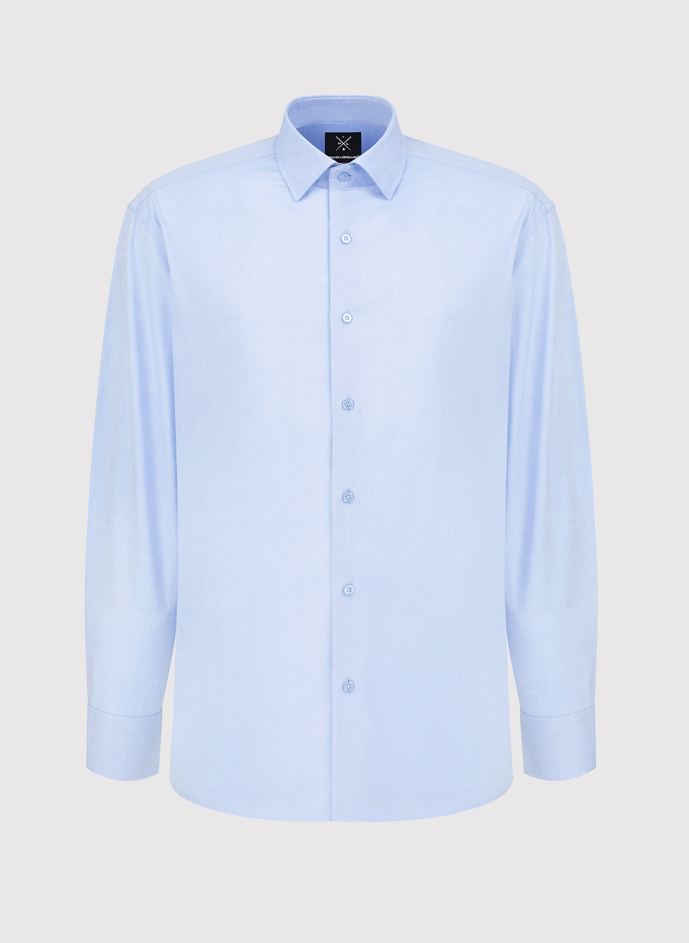 Gładka elegancka błękitna koszula męska - Pako Lorente