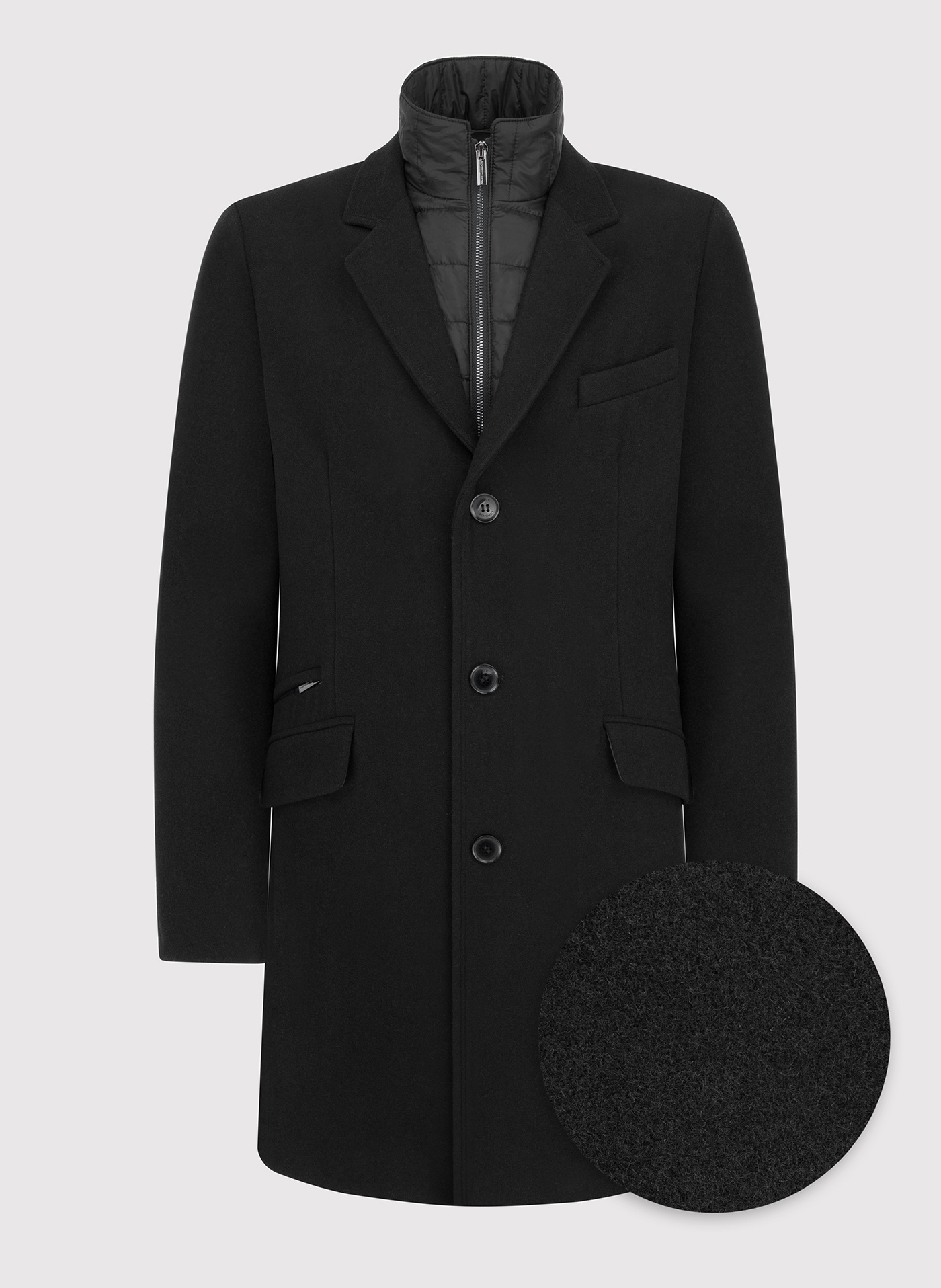 Męski płaszcz z wełną w kolorze czarnym - Pako Lorente