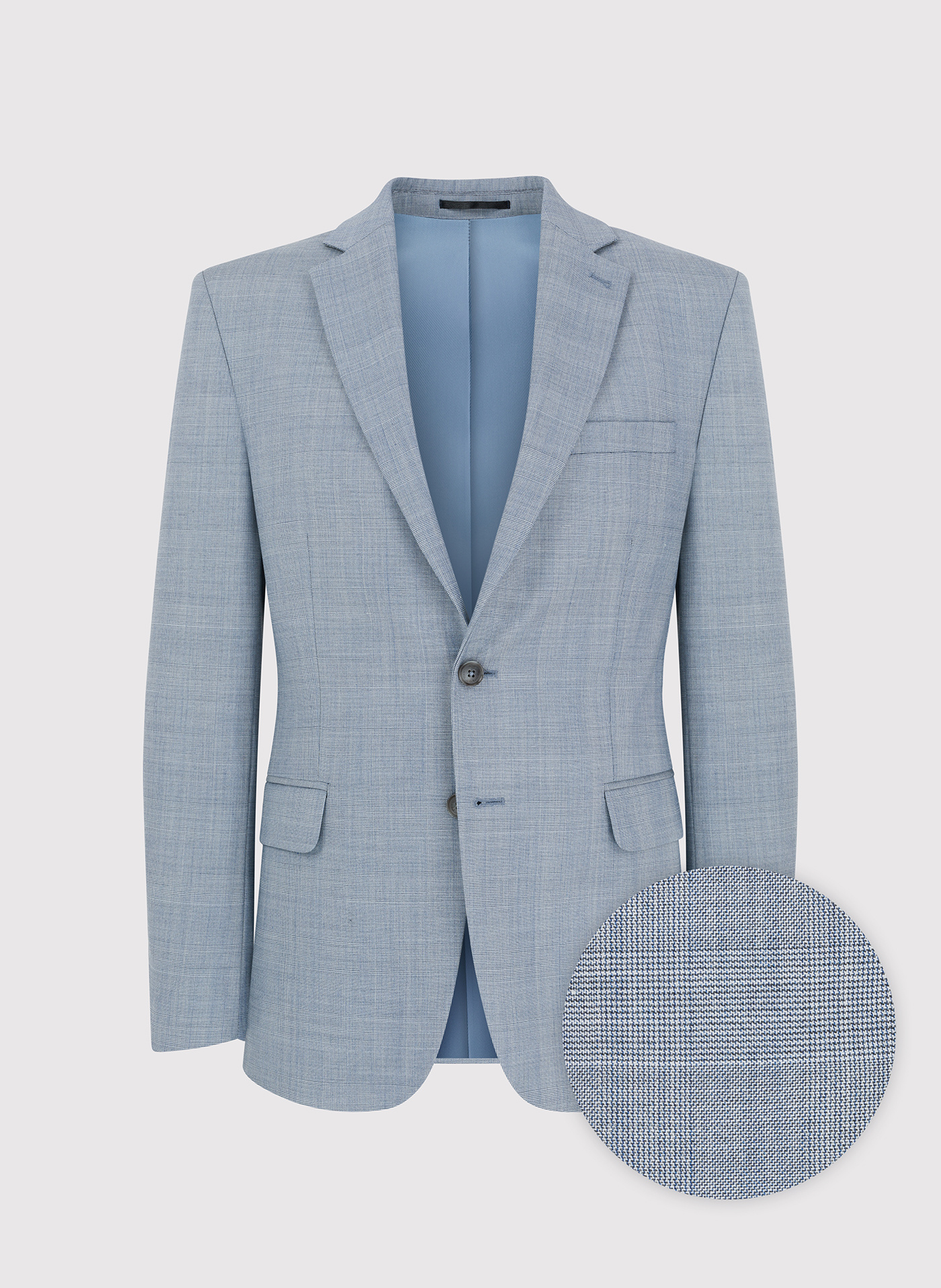 Niebieska marynarka garniturowa w kraciasty deseń - Pako Lorente