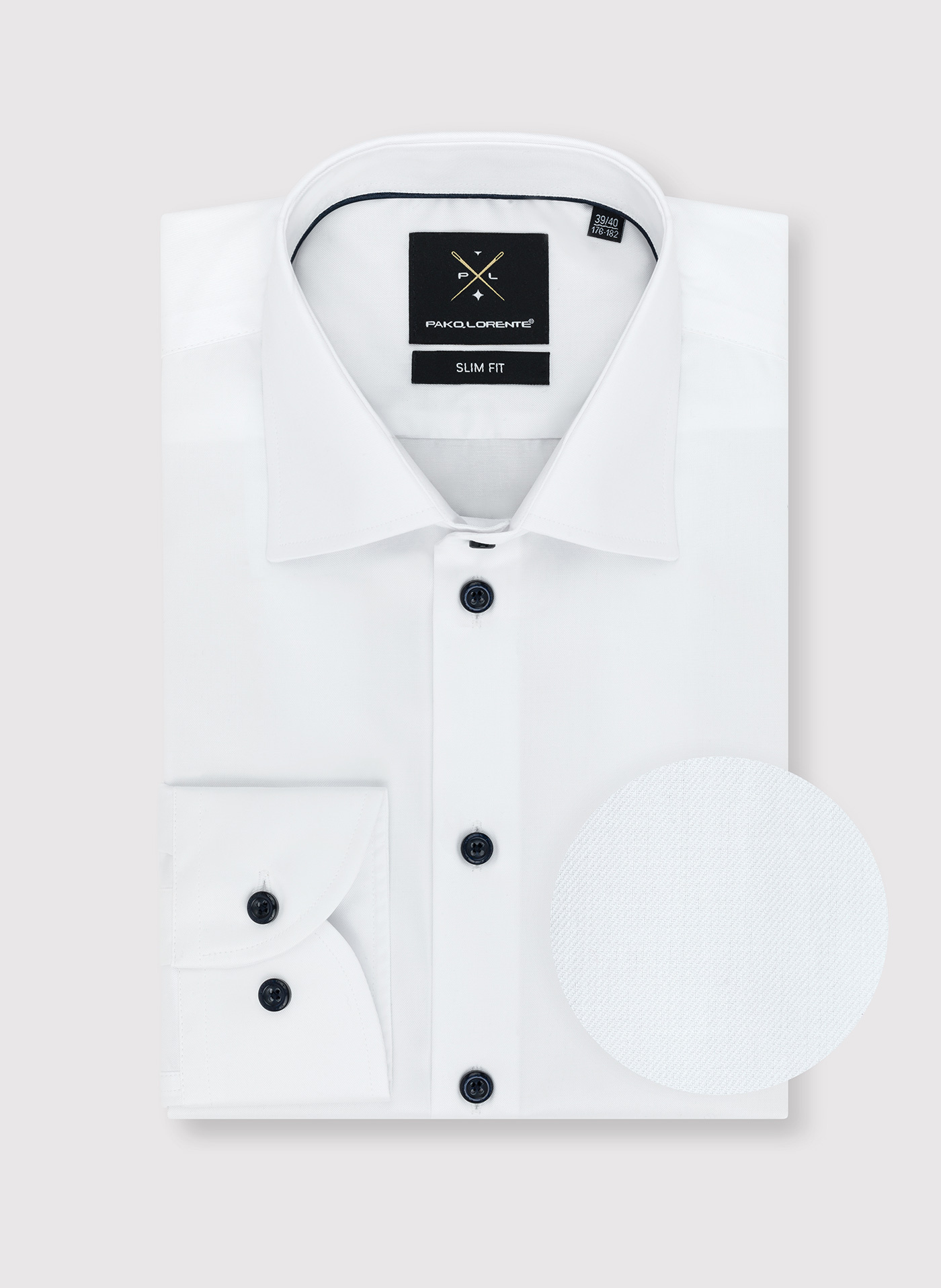 Biała koszula męska z bawełny P24SP-1X-036-B-S - Pako Lorente - Pako Lorente