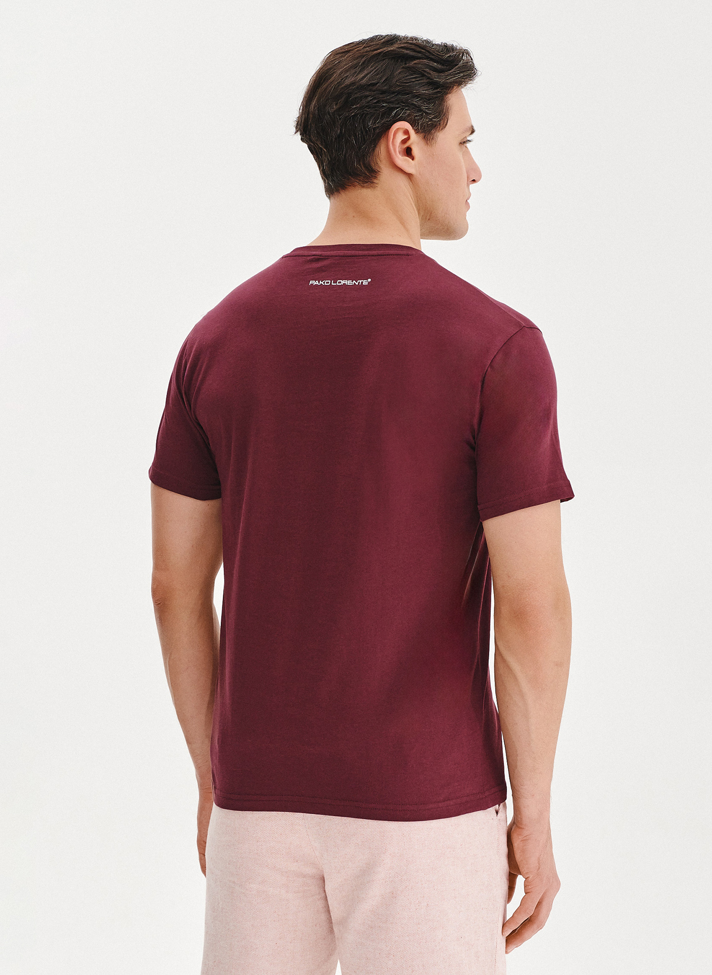 Bawełniany bordowy t-shirt - Pako Lorente