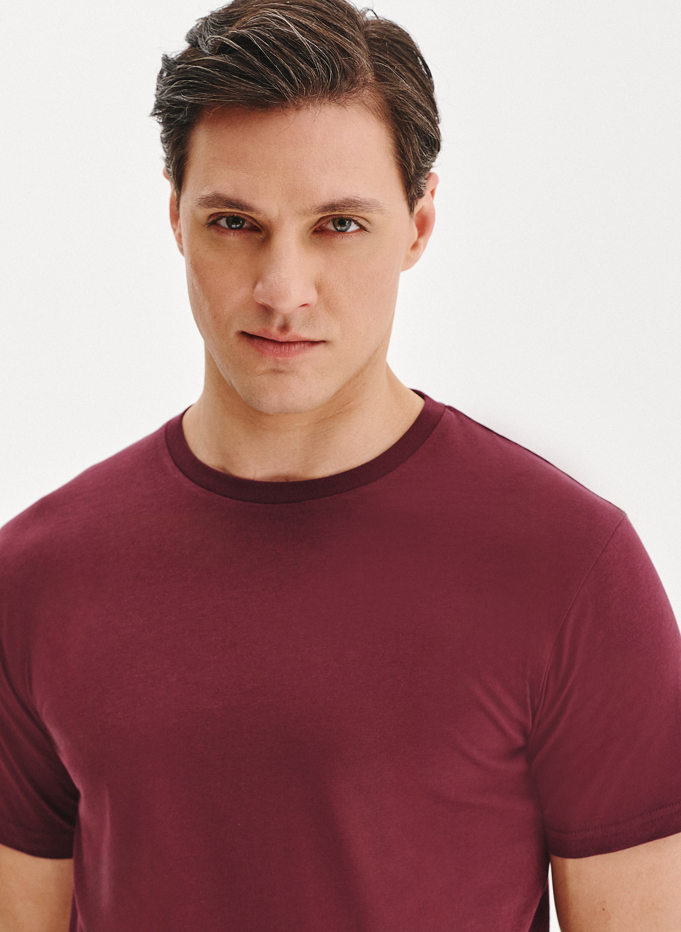 Bawełniany bordowy t-shirt - Pako Lorente