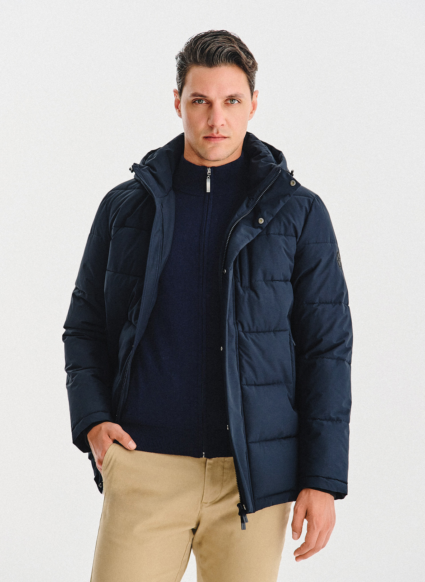 Granatowa pikowana kurtka męska - Pako Lorente