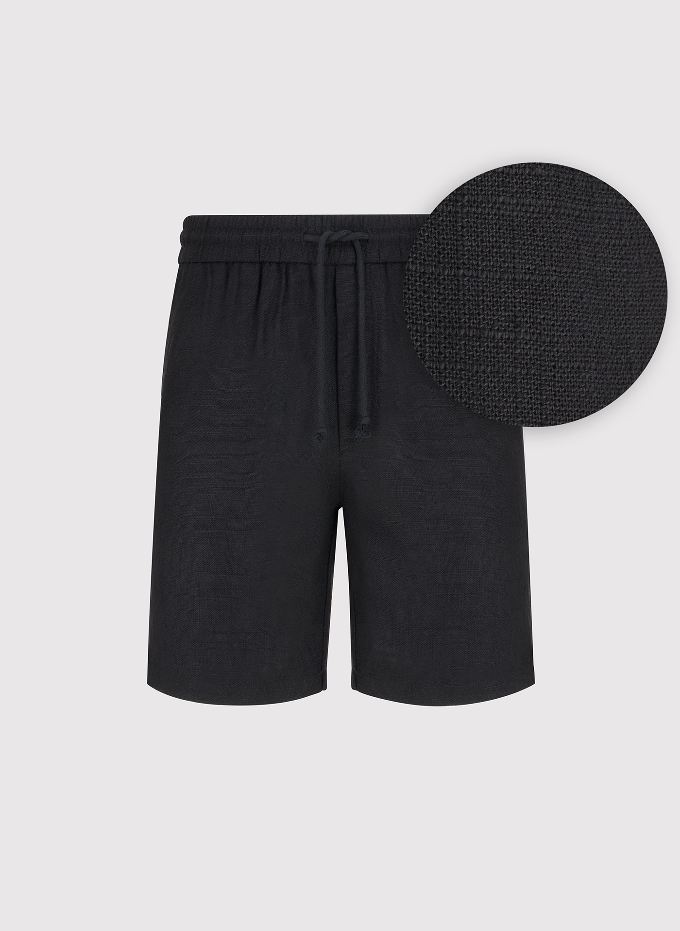 PAKO LORENTE - Czarne spodenki męskie z lnem - Pako Lorente