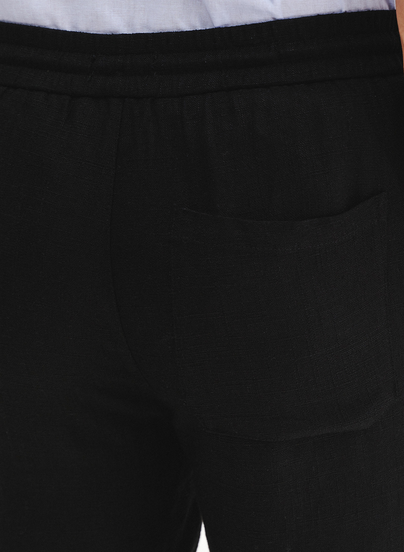 PAKO LORENTE - Czarne spodenki męskie z lnem - Pako Lorente