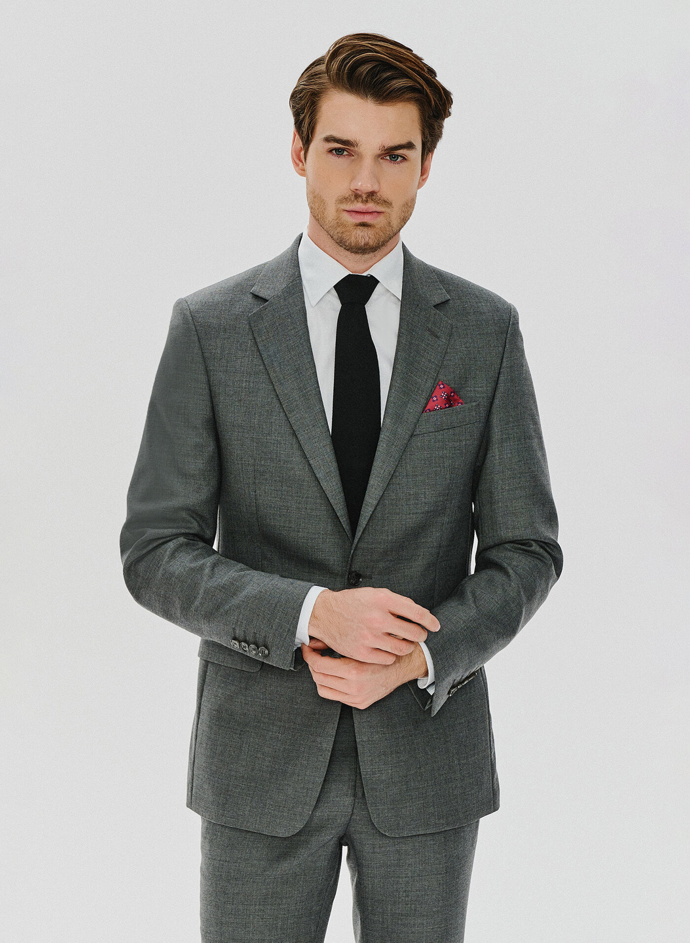 Szara wełniana marynarka garniturowa - Pako Lorente