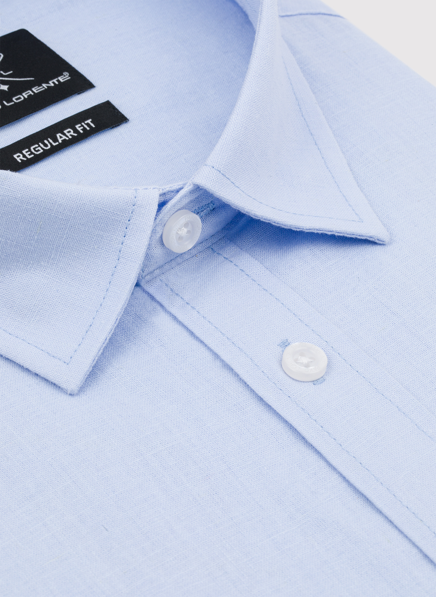 PAKO LORENTE - Niebieska koszula męska z lnem - Pako Lorente