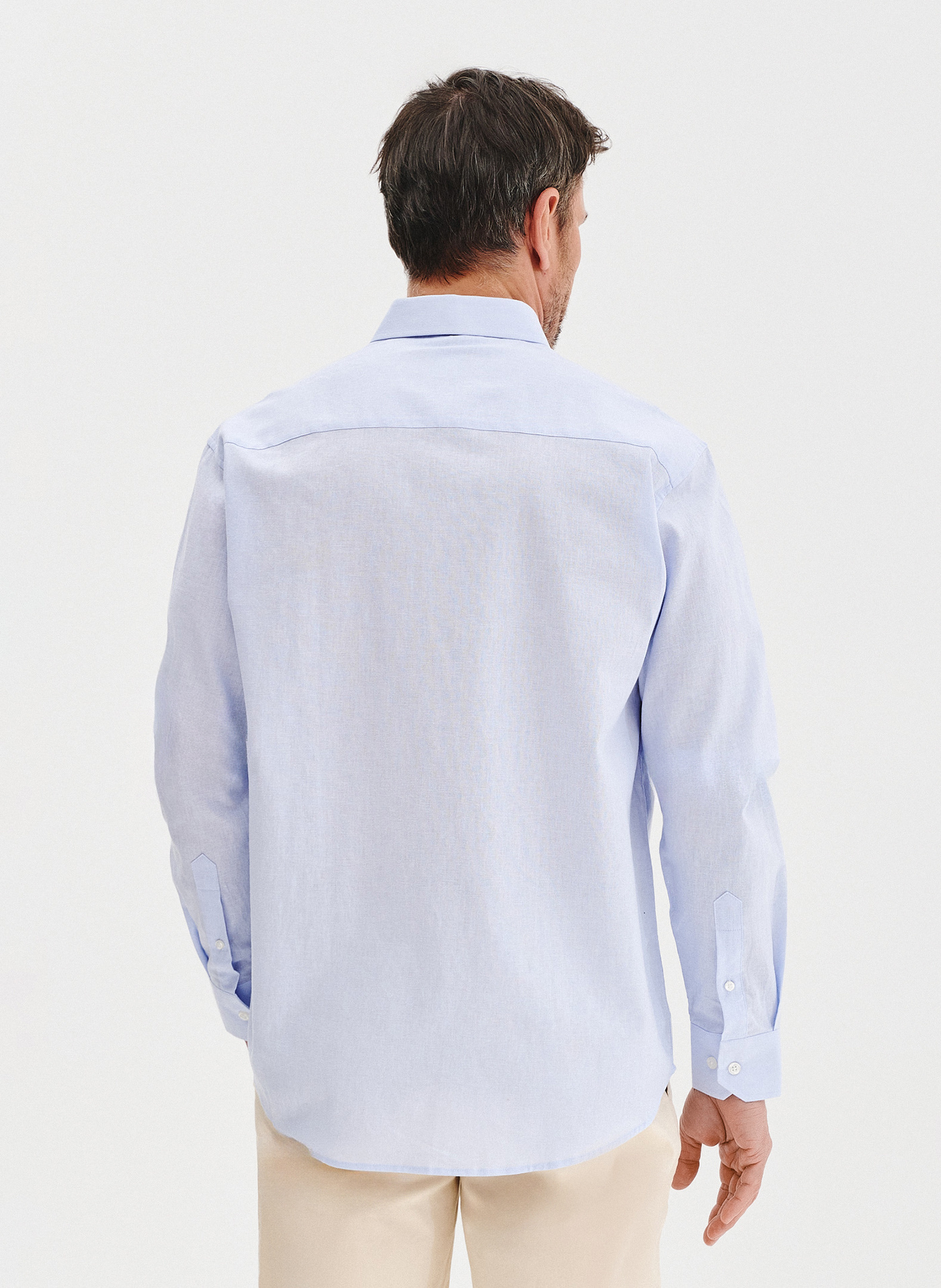 PAKO LORENTE - Niebieska koszula męska z lnem - Pako Lorente