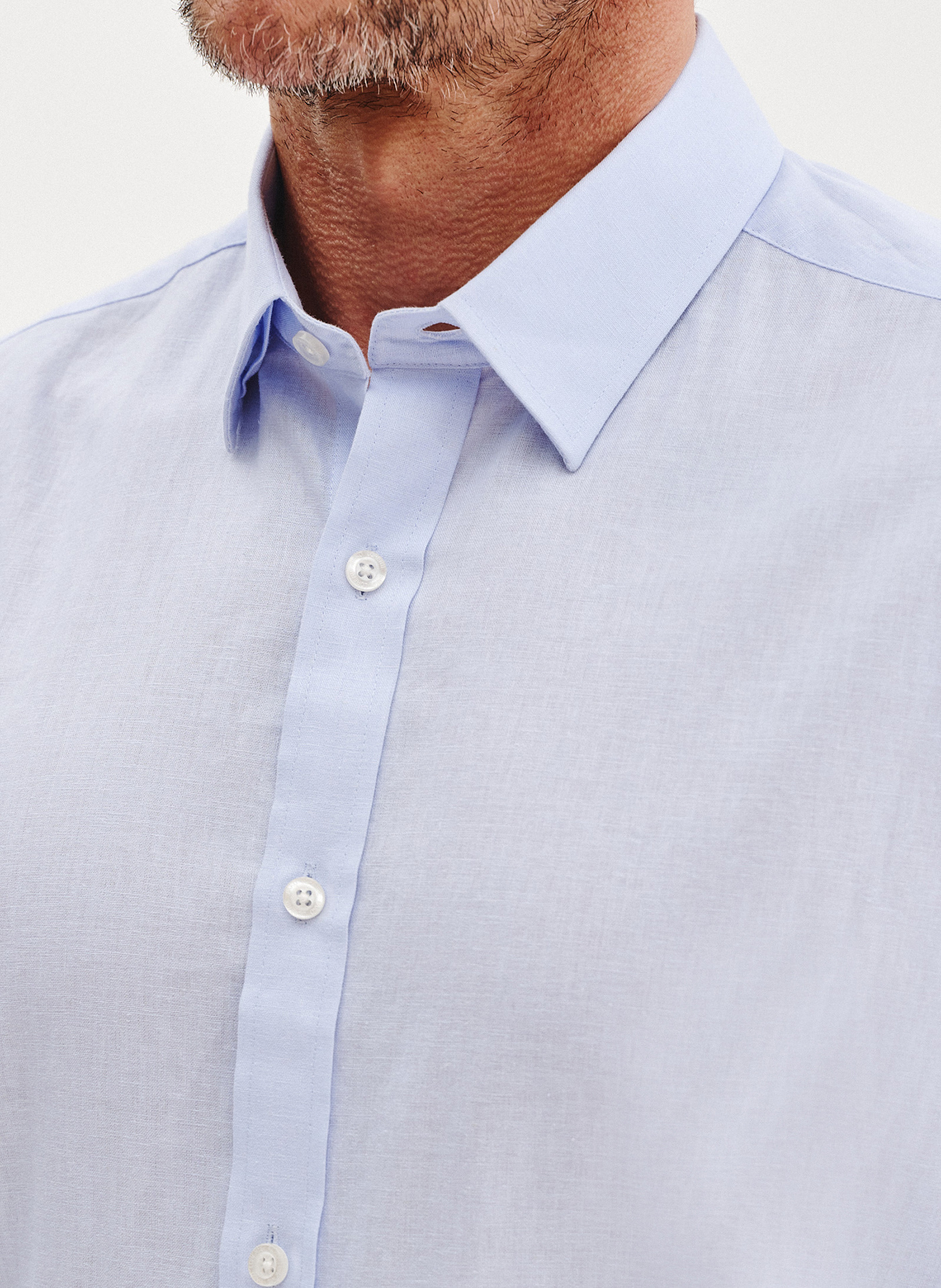 PAKO LORENTE - Niebieska koszula męska z lnem - Pako Lorente