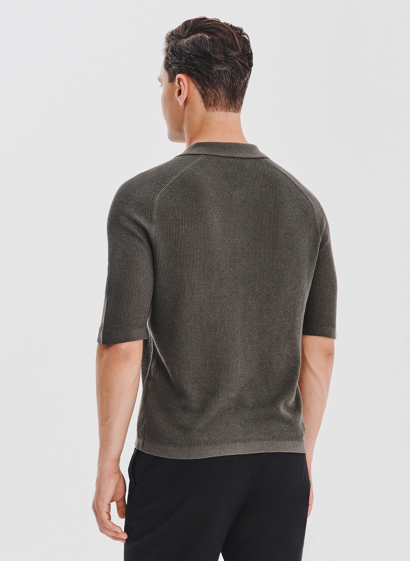 PAKO LORENTE - Zielone swetrowe polo z lnem - Pako Lorente