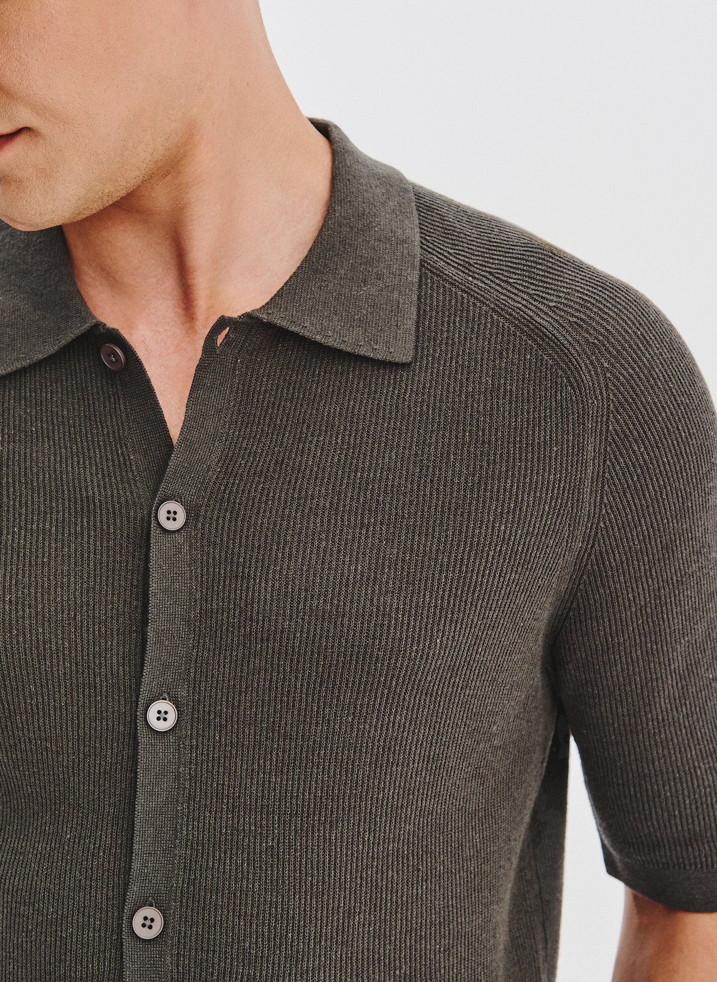 PAKO LORENTE - Zielone swetrowe polo z lnem - Pako Lorente