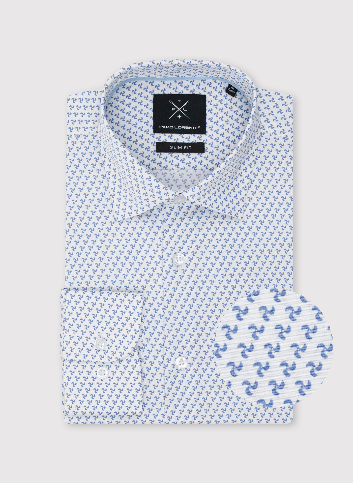 Biała koszula męska w wiatraczki - Pako Lorente