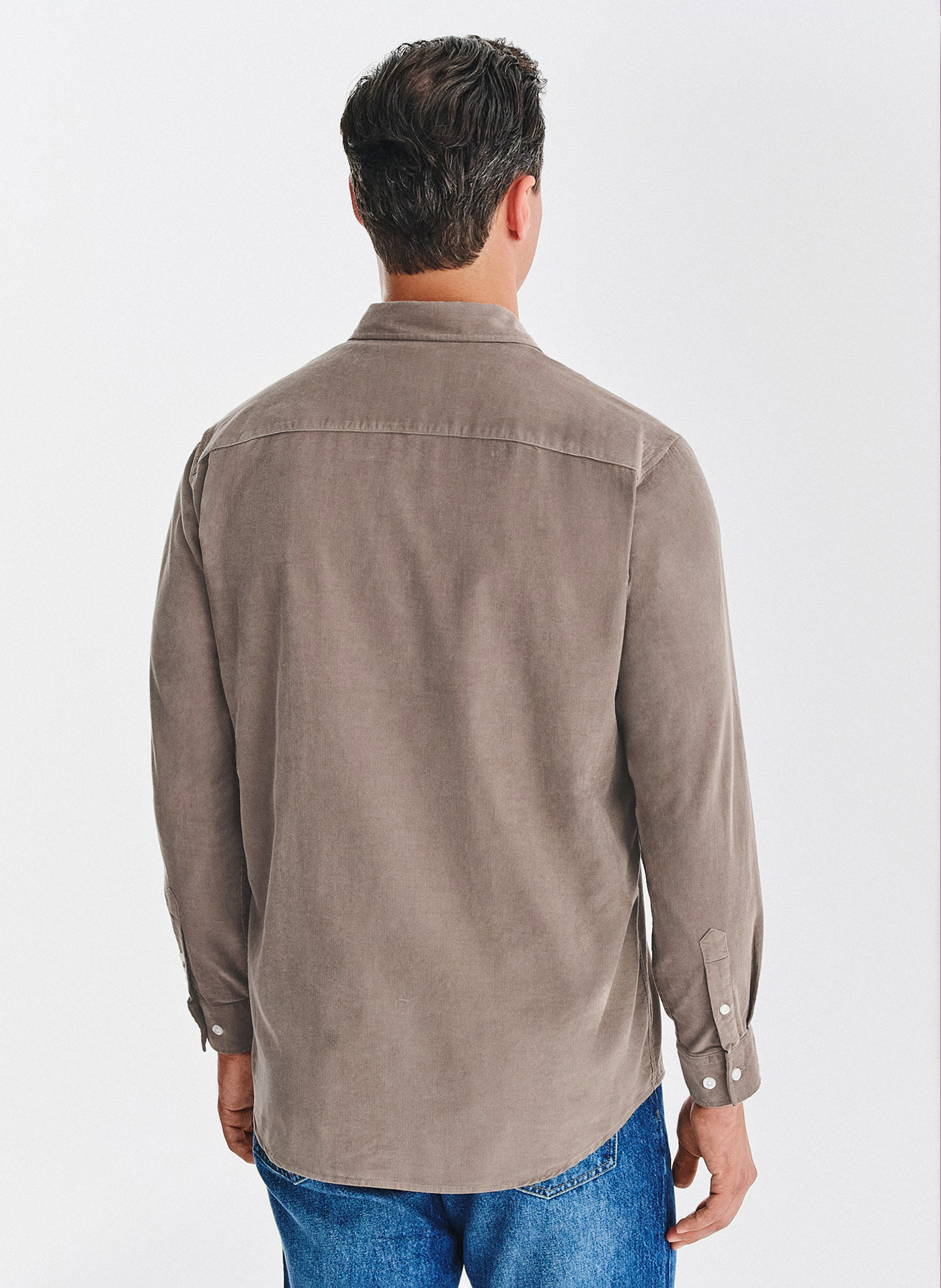 PAKO LORENTE - Brązowa koszula sztruksowa z kieszeniami na piersi - Pako Lorente