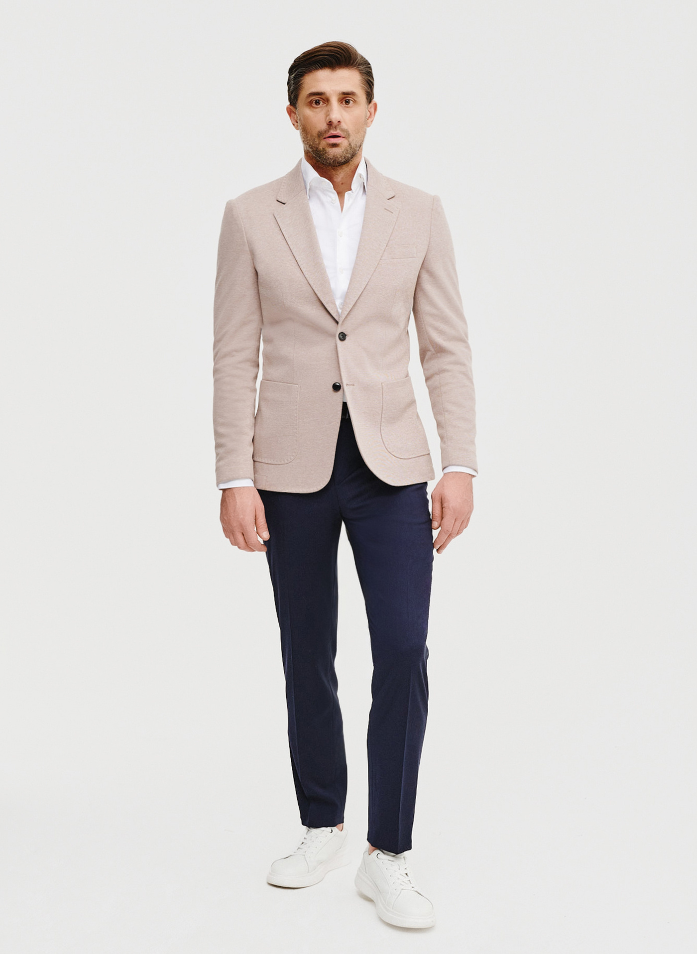 Beżowa marynarka melanż - Pako Lorente