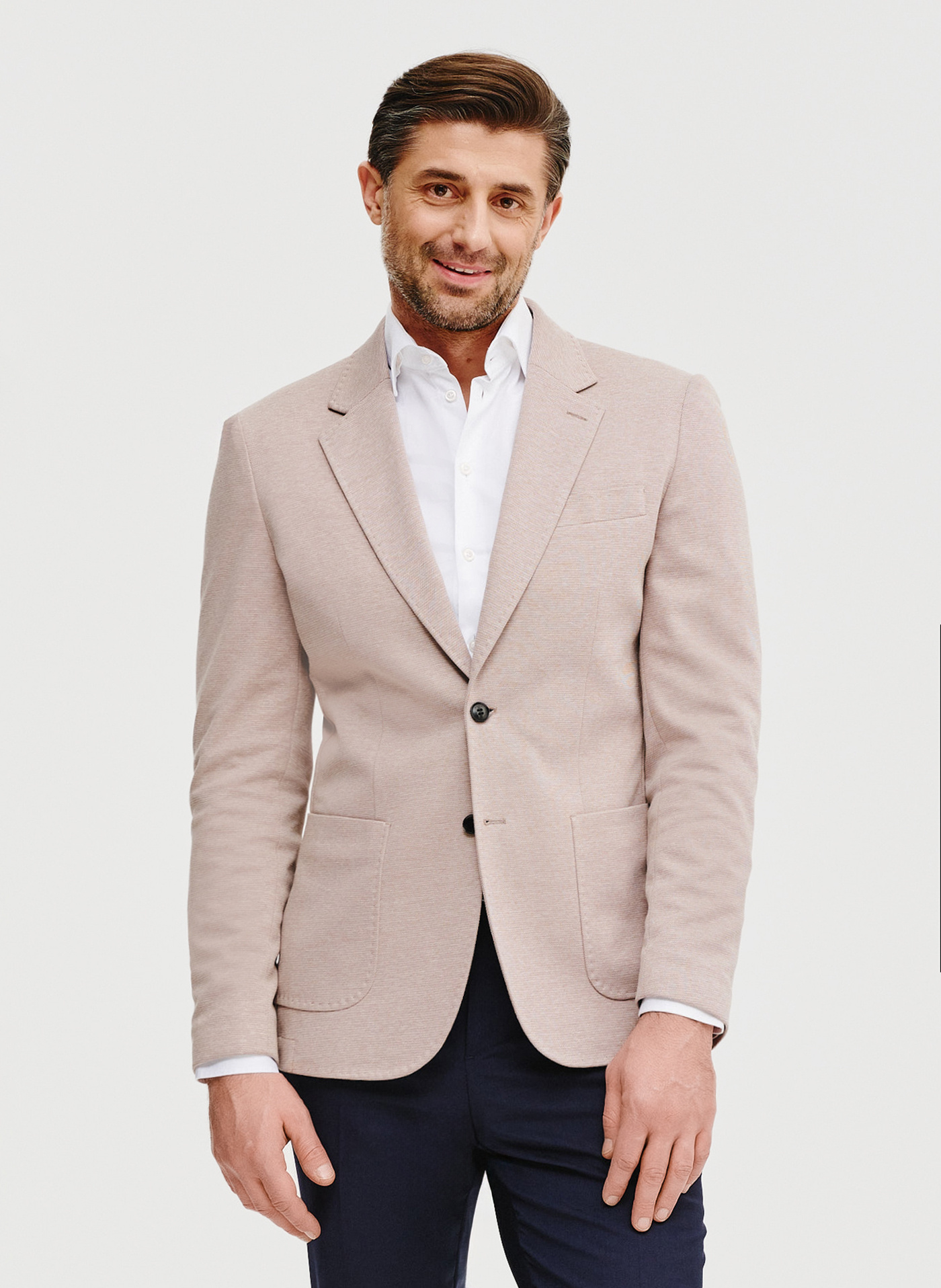 Beżowa marynarka melanż - Pako Lorente