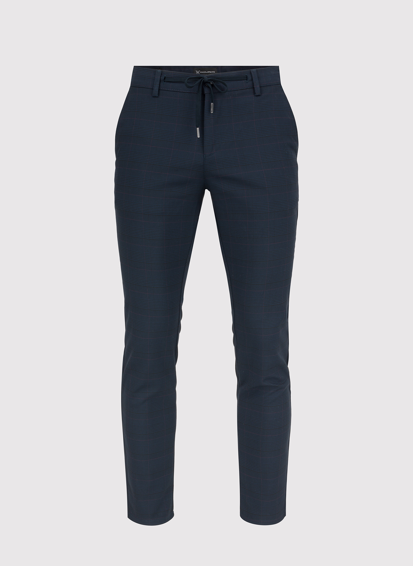Męskie spodnie w kolorze granatowym w kratę - Pako Lorente