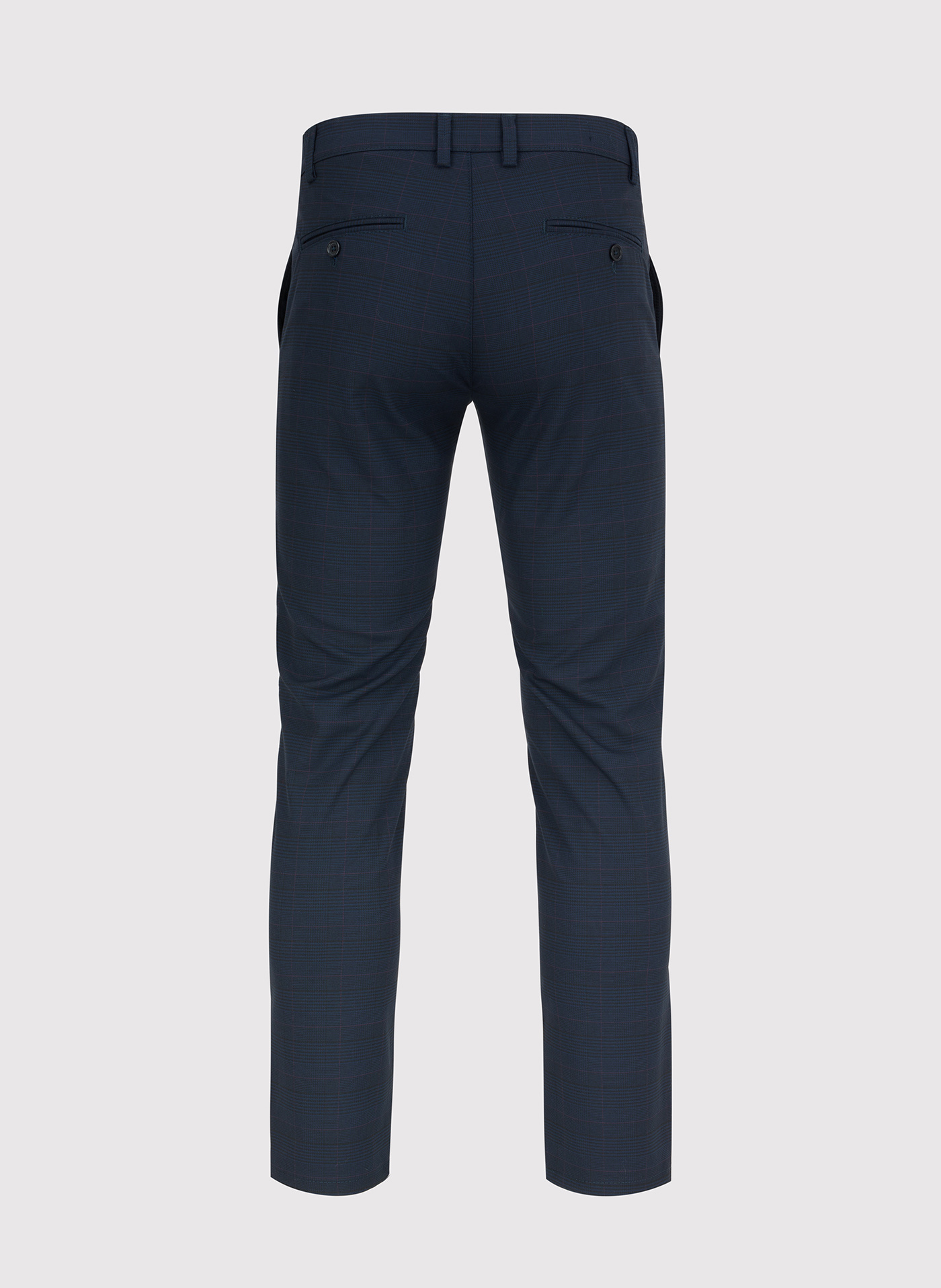 Męskie spodnie w kolorze granatowym w kratę - Pako Lorente