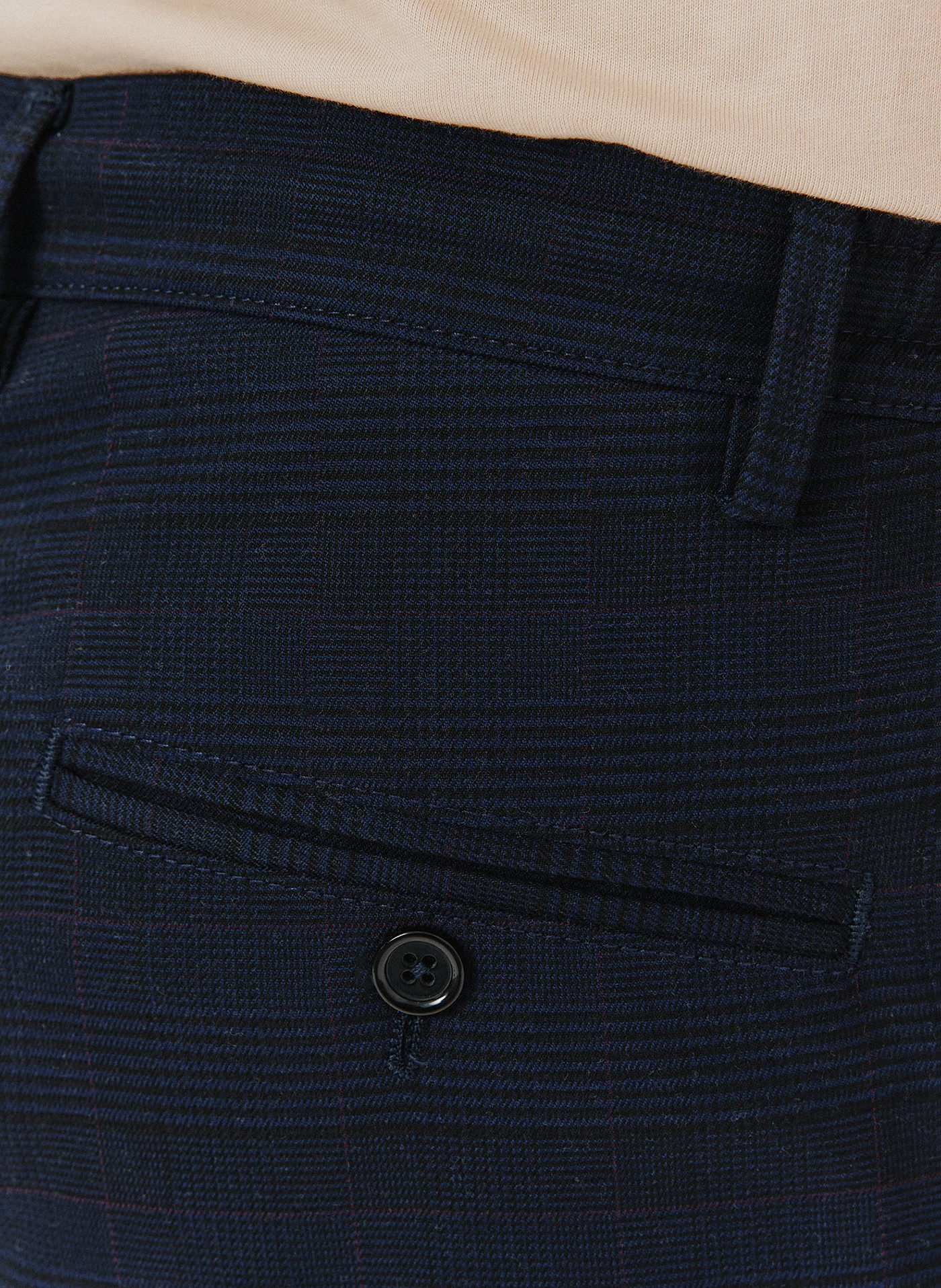 Męskie spodnie w kolorze granatowym w kratę - Pako Lorente