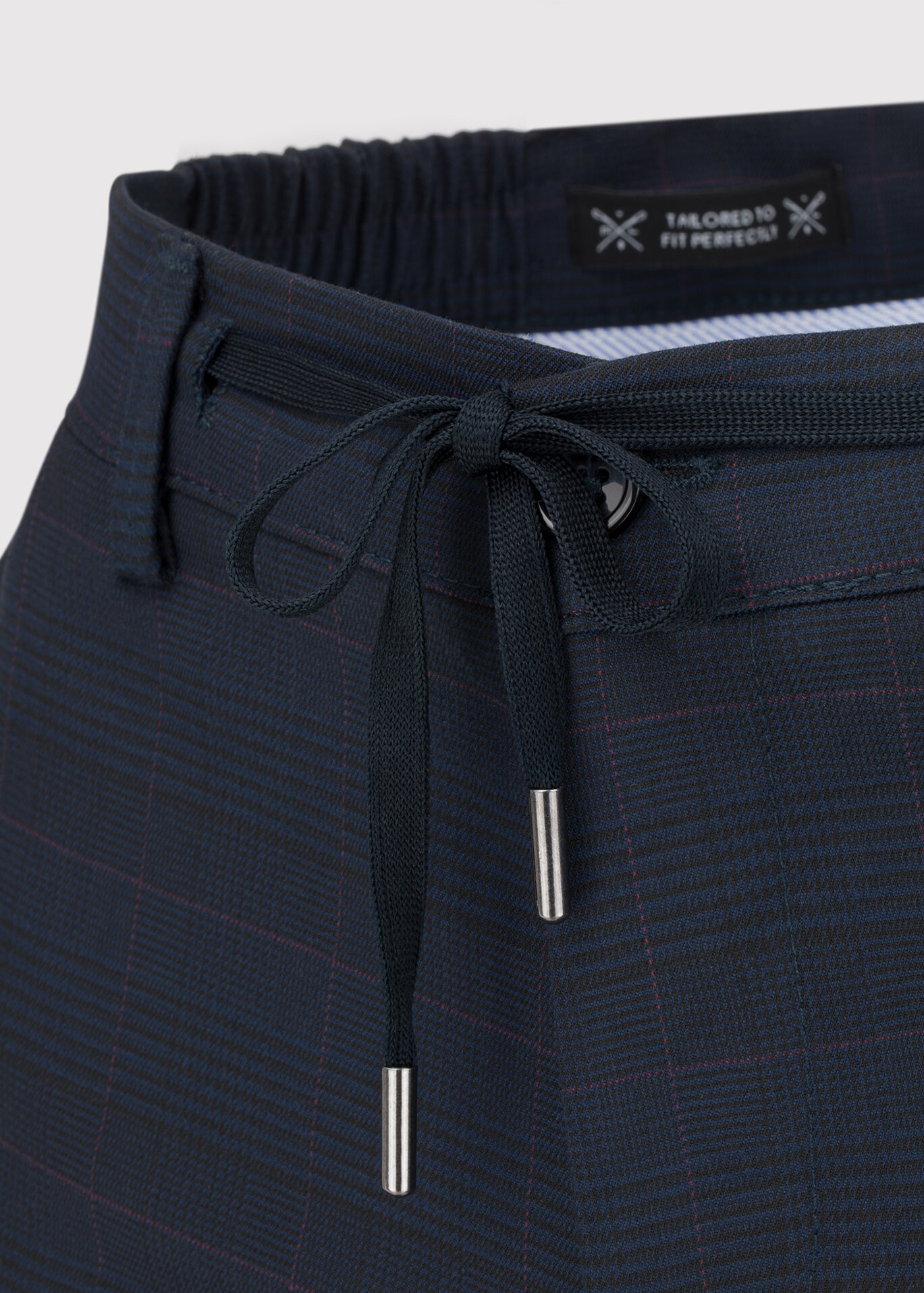 Męskie spodnie w kolorze granatowym w kratę - Pako Lorente