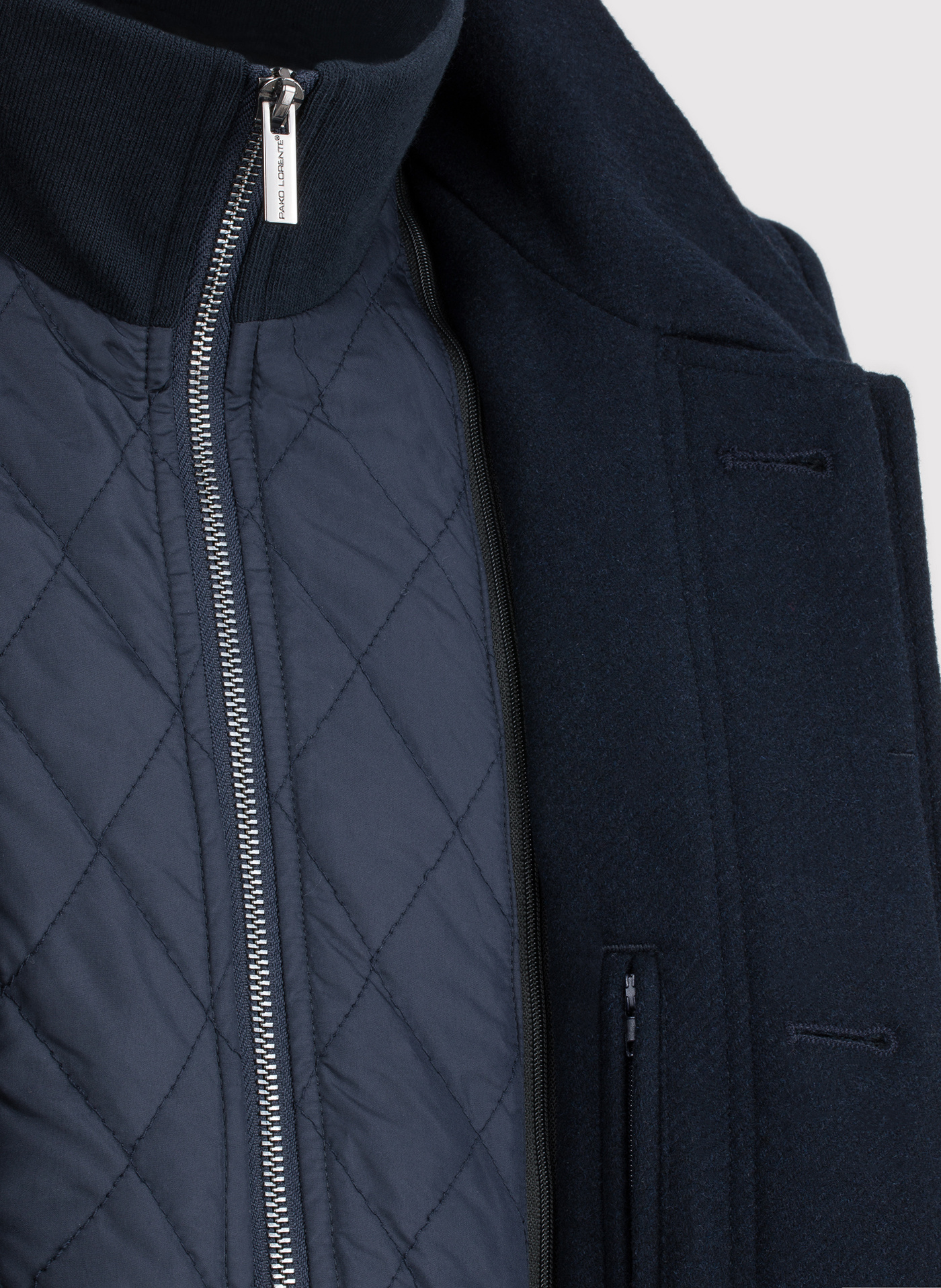 Wełniany płaszcz męski w kolorze granatowym - Pako Lorente