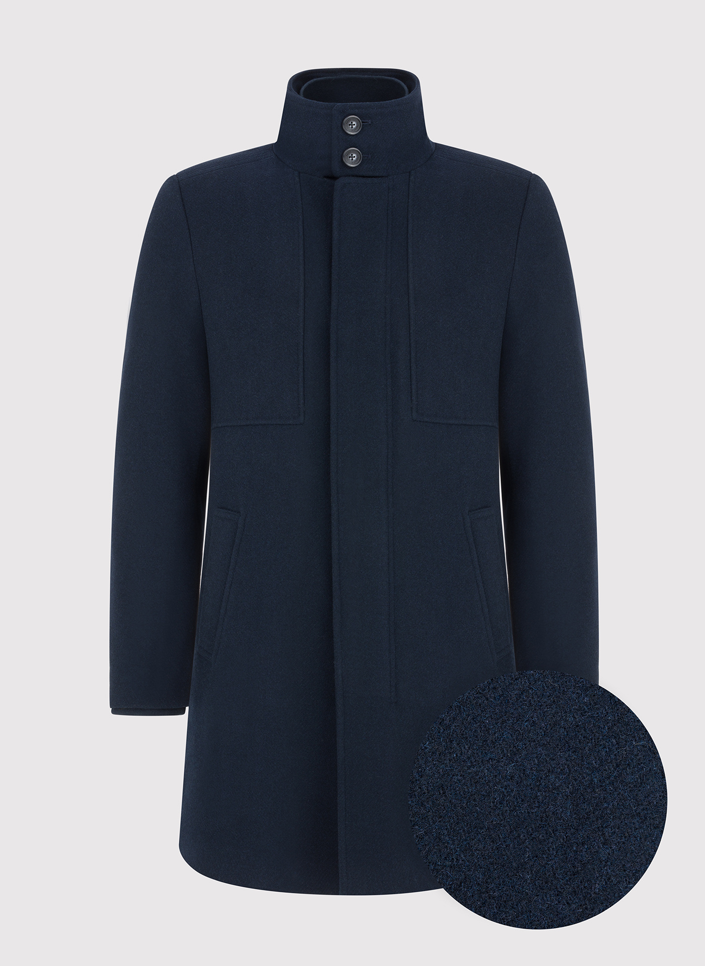 Wełniany płaszcz męski w kolorze granatowym - Pako Lorente