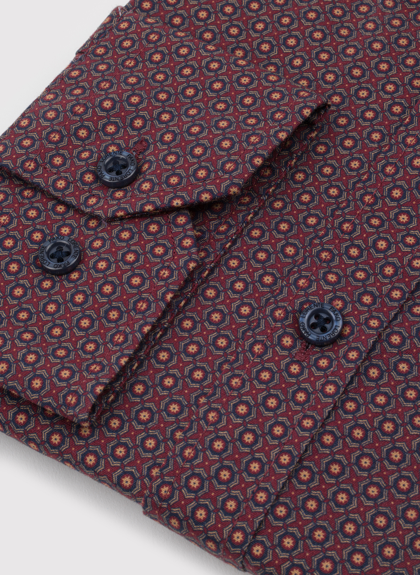 PAKO LORENTE - Bordowa koszula w geometryczny wzór - Pako Lorente