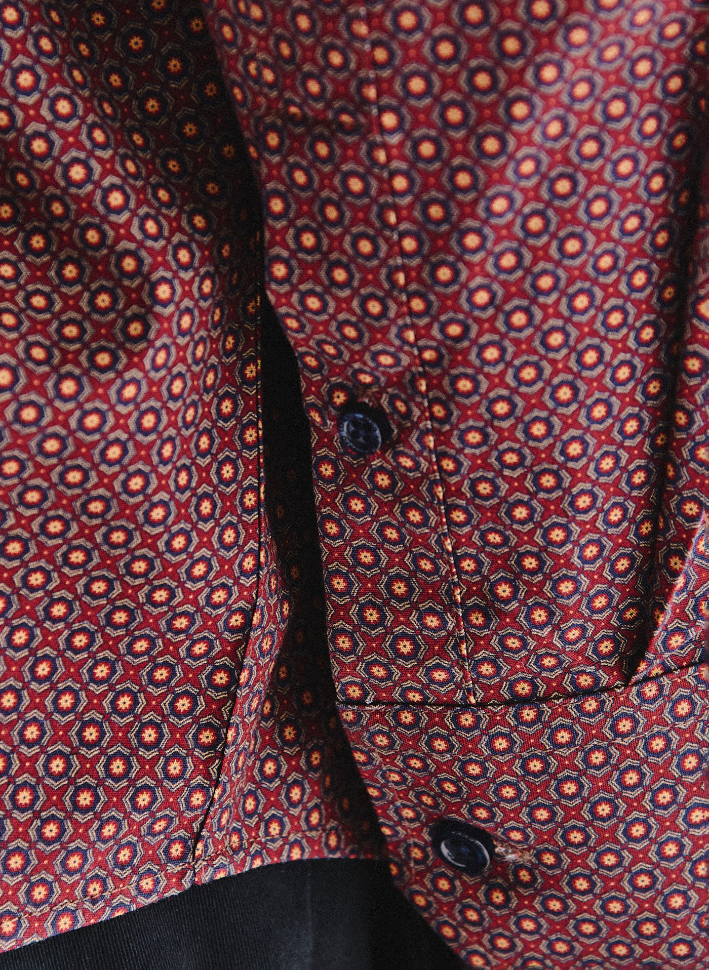 PAKO LORENTE - Bordowa koszula w geometryczny wzór - Pako Lorente