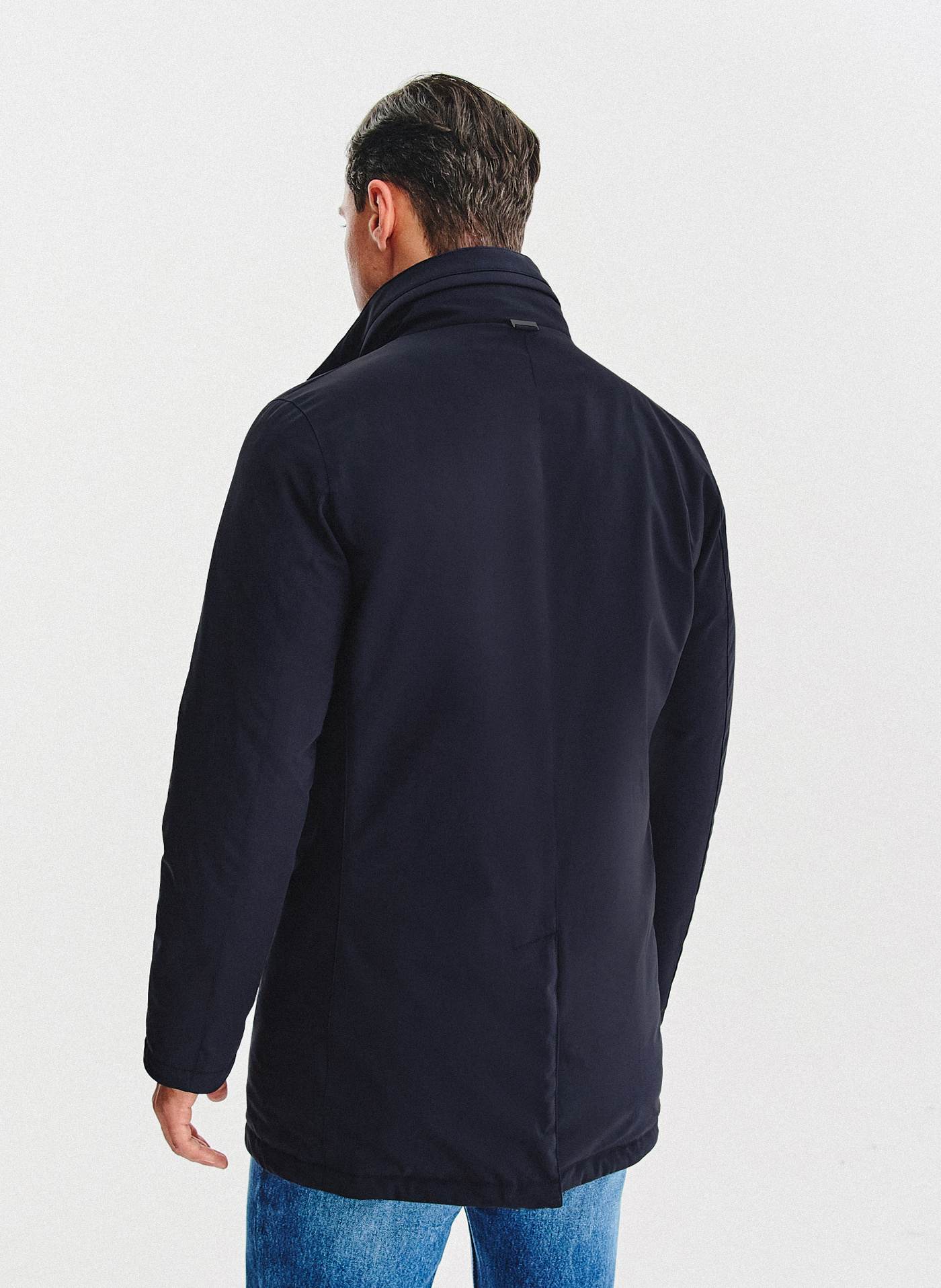 Granatowa kurtka z odpinanym kołnierzem - Pako Lorente