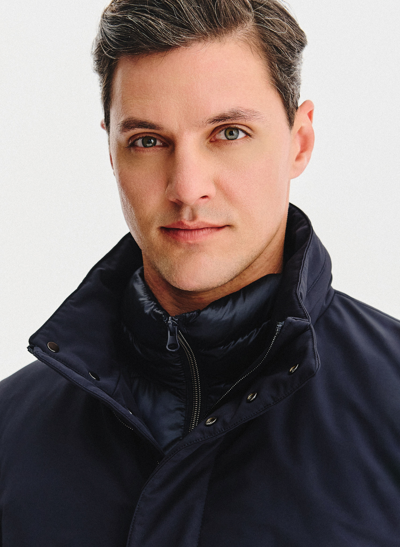 Granatowa kurtka z odpinanym kołnierzem - Pako Lorente