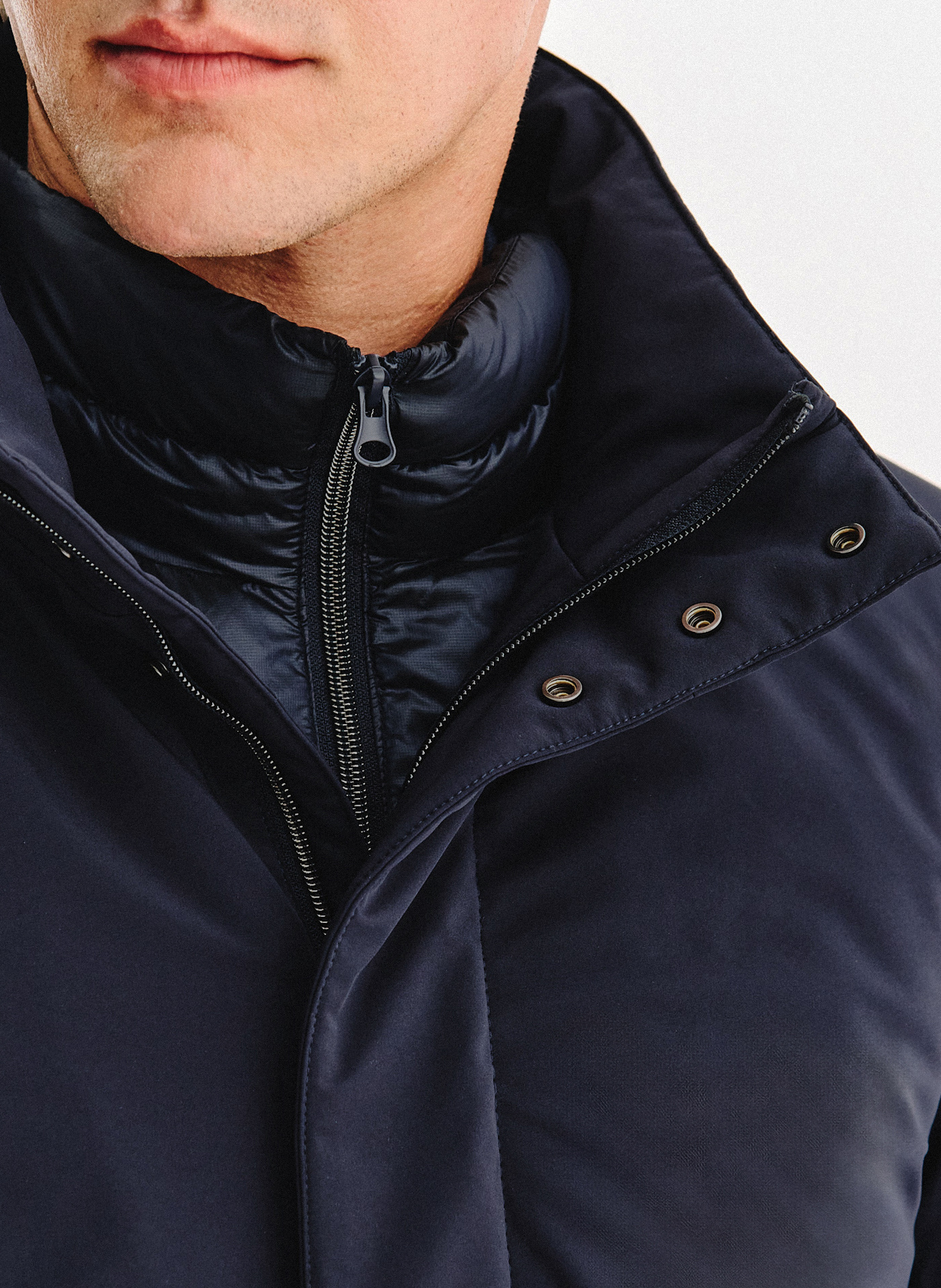 Granatowa kurtka z odpinanym kołnierzem - Pako Lorente