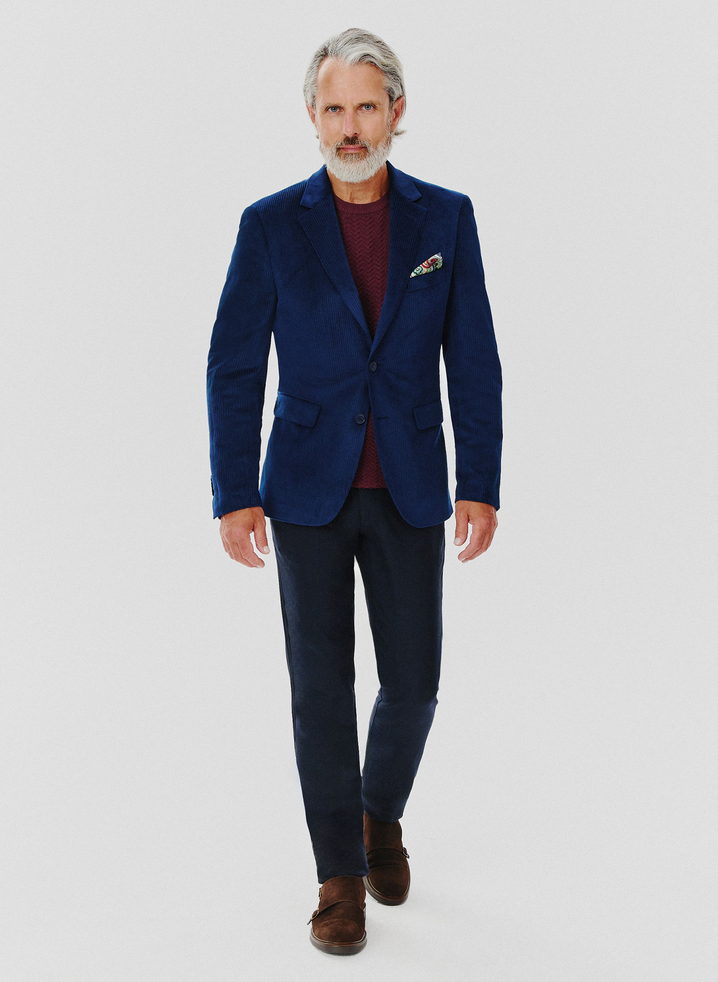 Sztruksowa jednorzędowa marynarka męska - Pako Lorente