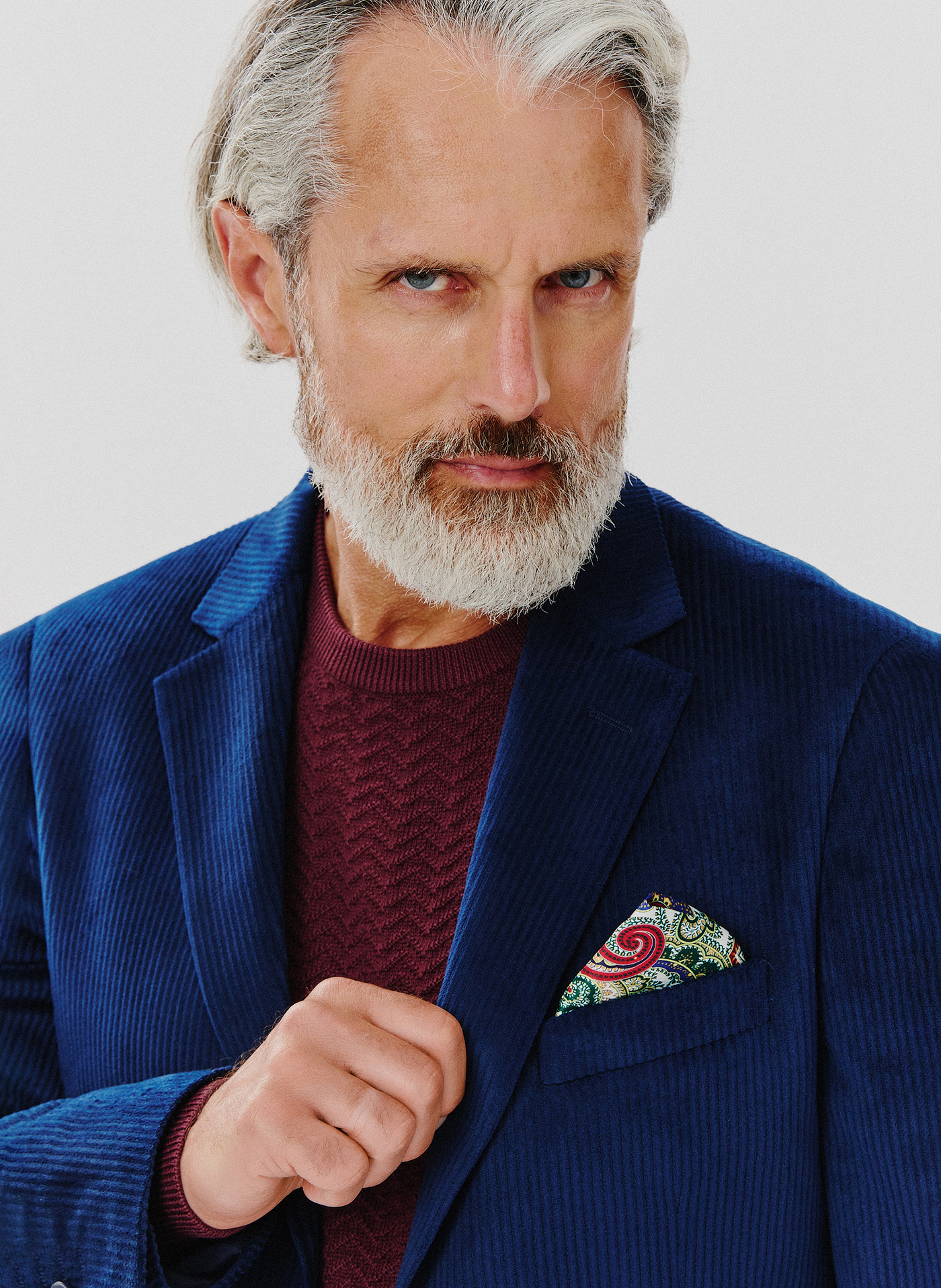 Sztruksowa jednorzędowa marynarka męska - Pako Lorente