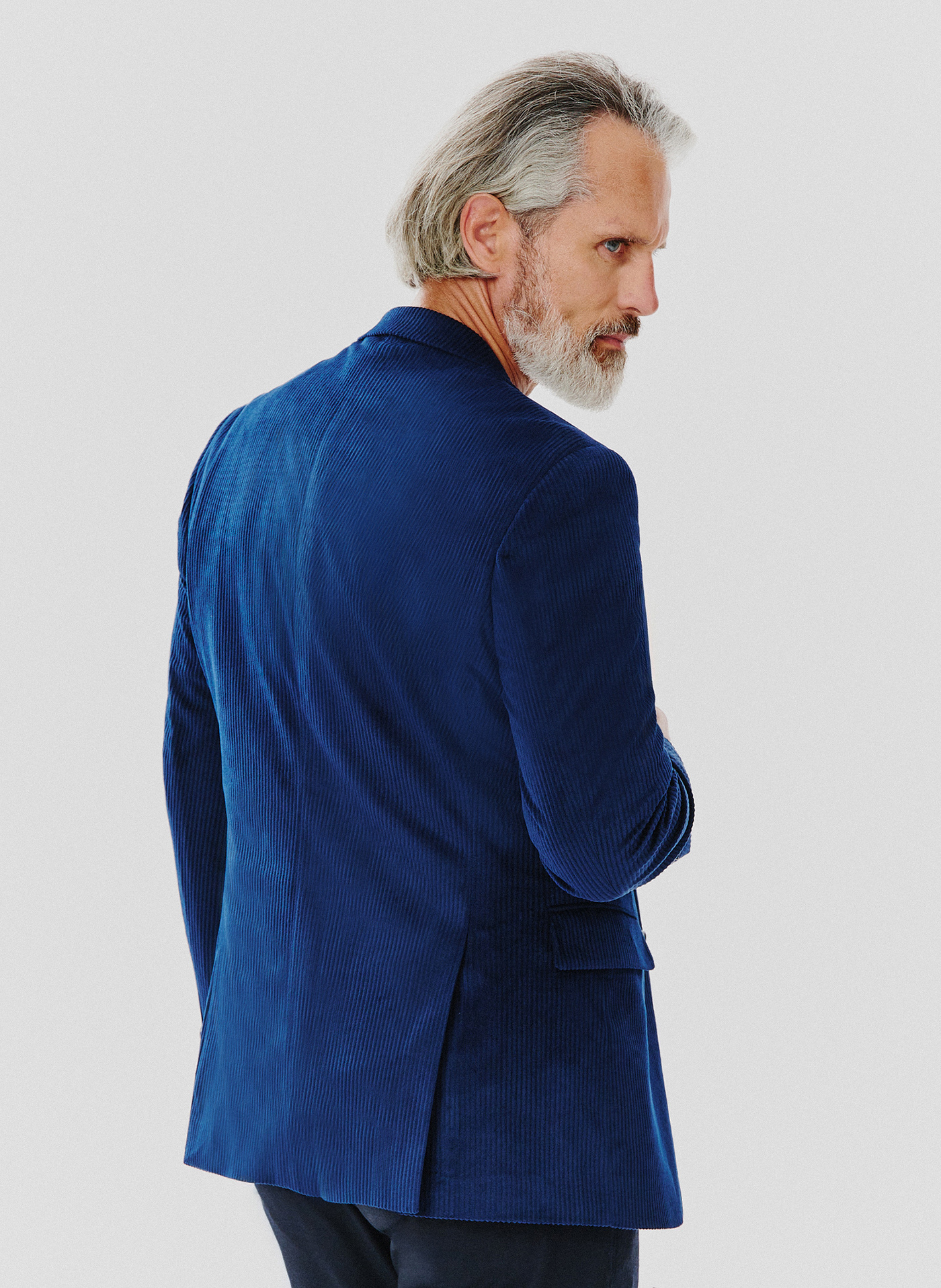 Sztruksowa jednorzędowa marynarka męska - Pako Lorente