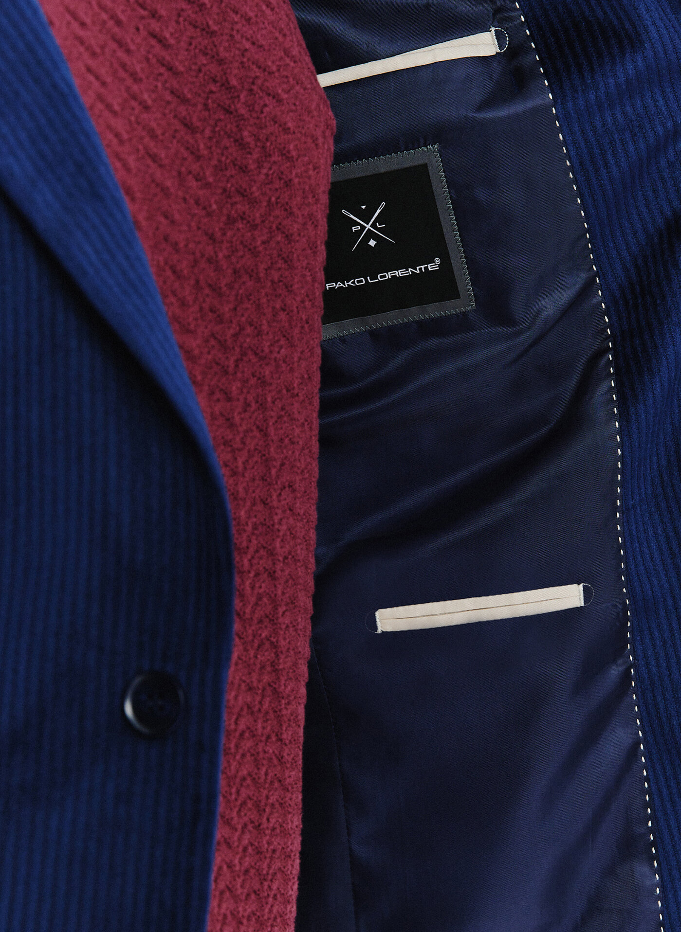 Sztruksowa jednorzędowa marynarka męska - Pako Lorente