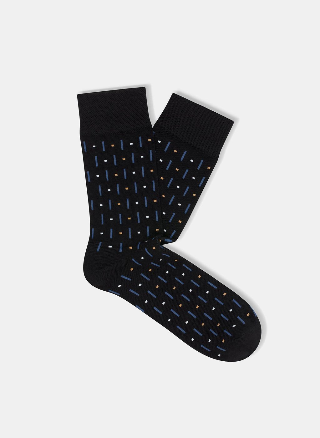 Czarne skarpetki w kolorowy wzór P000B-SX-515-C - Pako Lorente