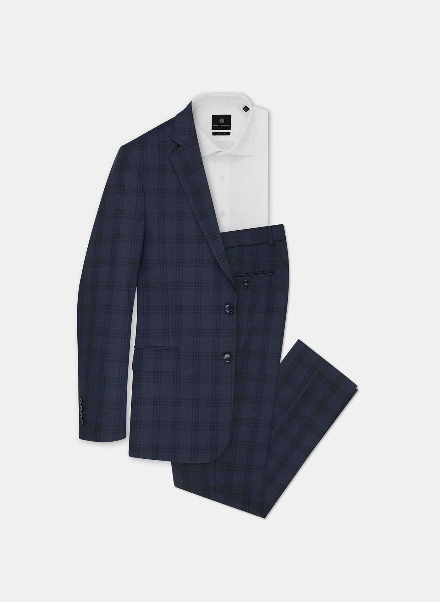 Granatowe spodnie garniturowe P21WP-6G-035-G - Pako Lorente