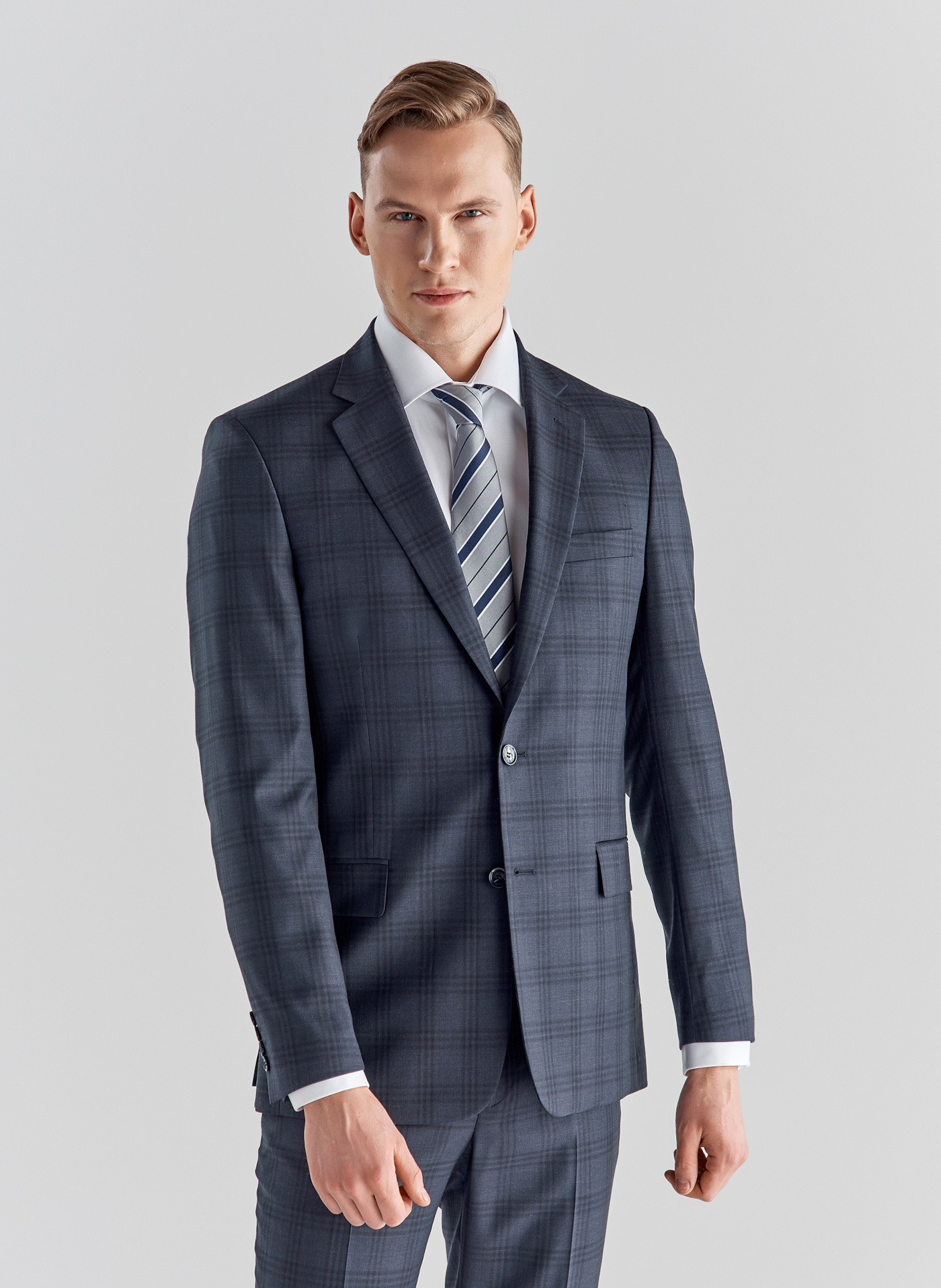 Granatowe spodnie garniturowe P21WP-6G-035-G - Pako Lorente