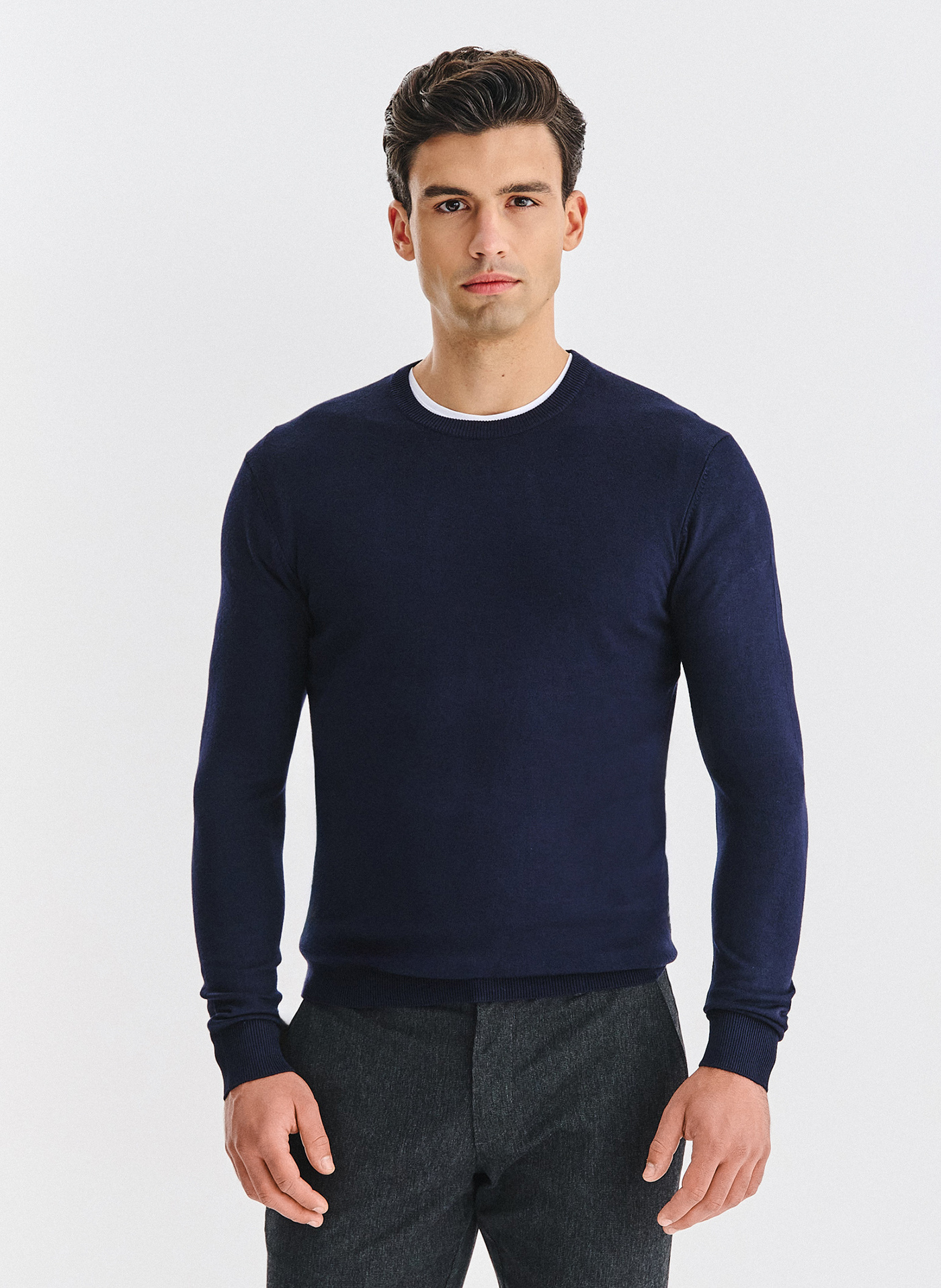 PAKO LORENTE - Granatowy sweter męski - Pako Lorente