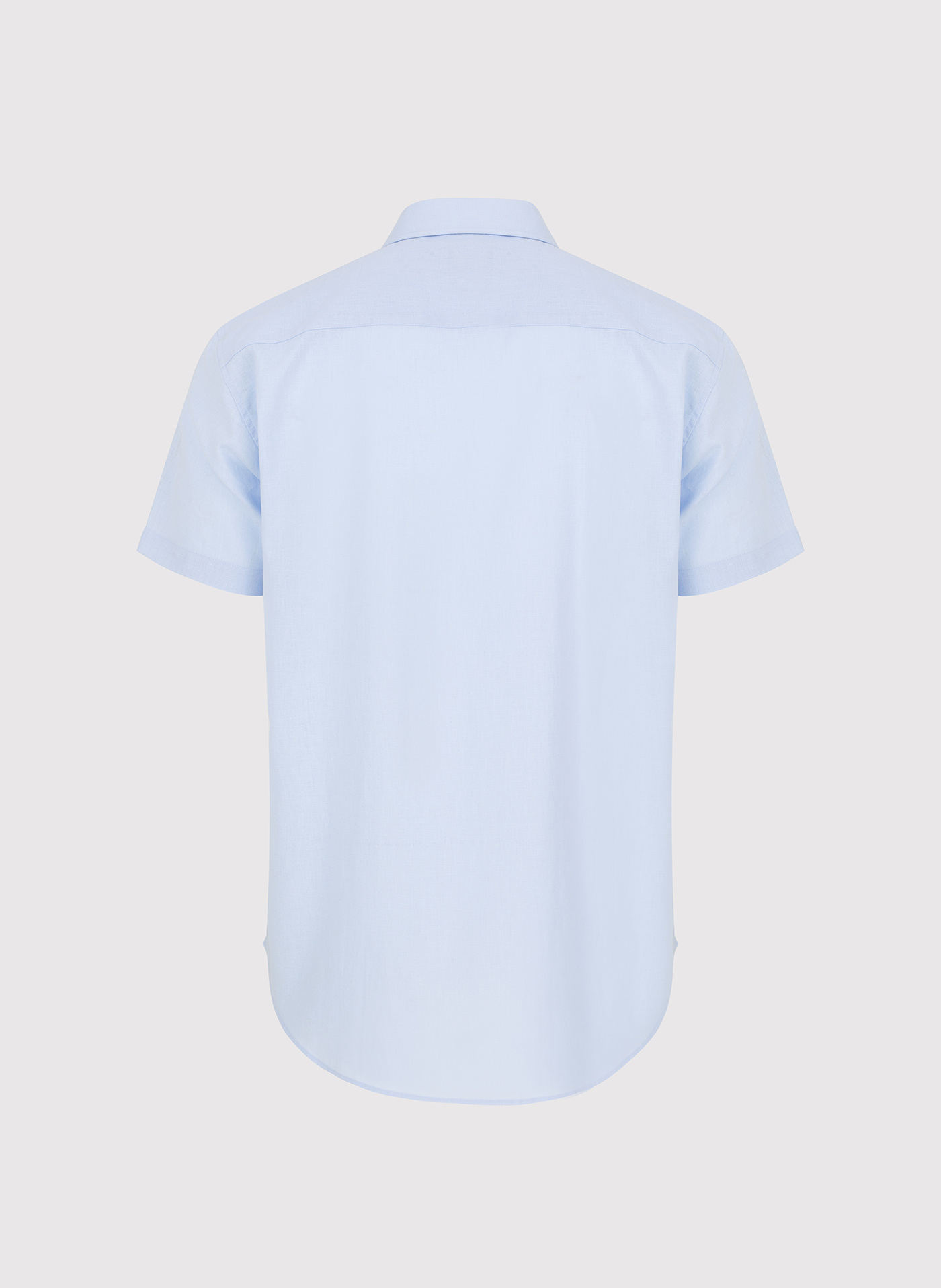 PAKO LORENTE - Lniana niebieska koszula z krótkim rękawem - Pako Lorente